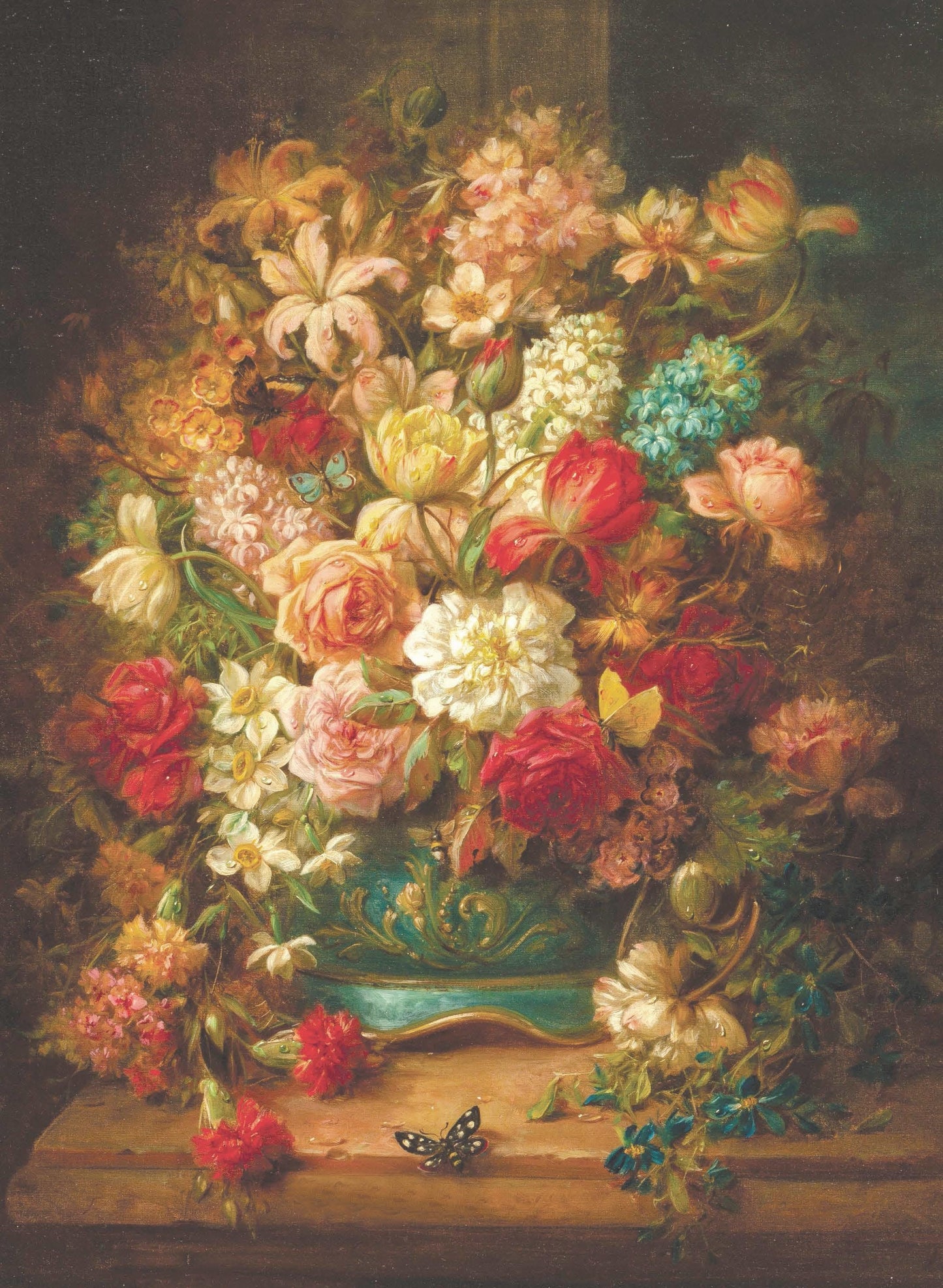 dark flowers decoupage paper