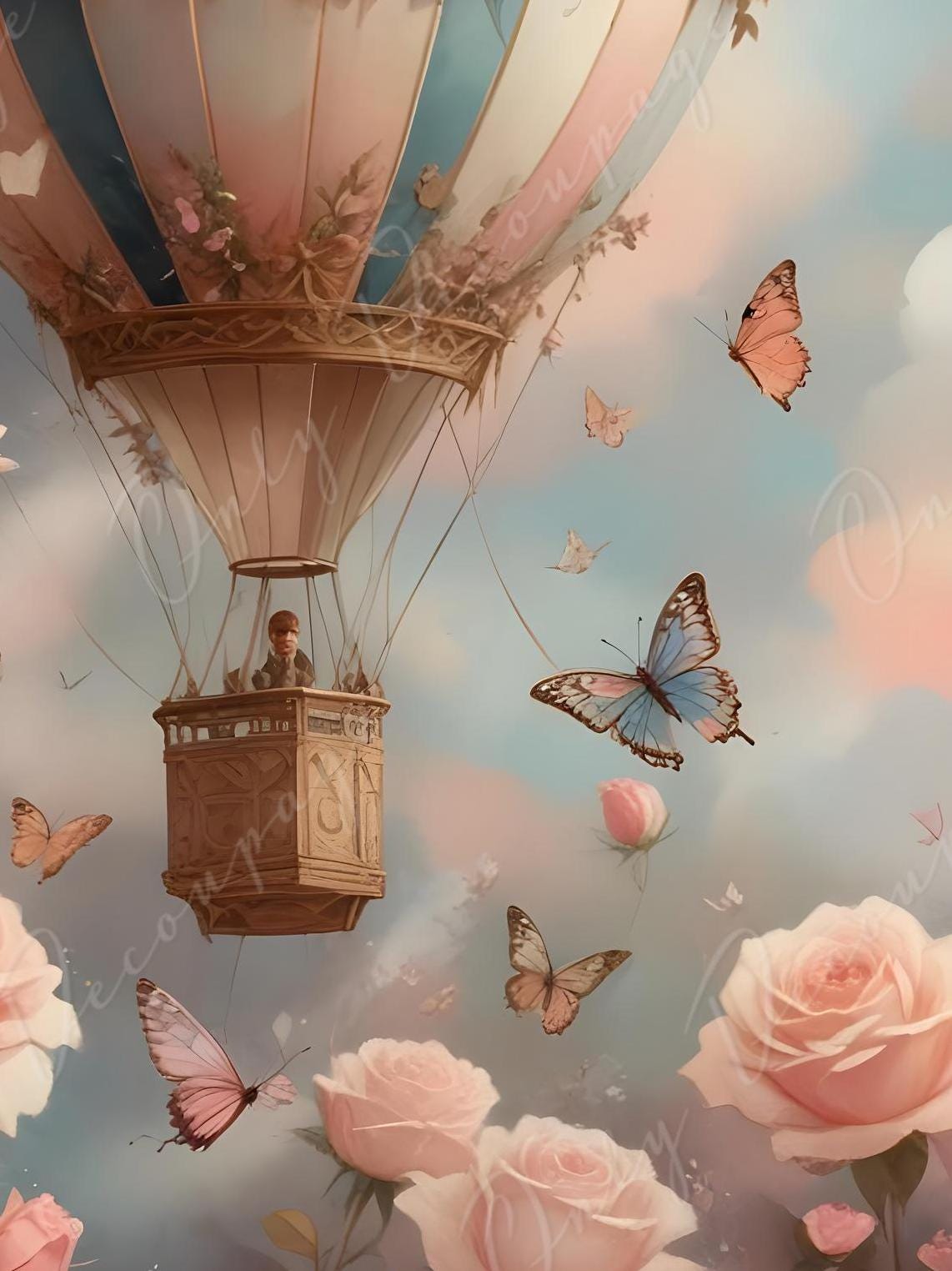air balloon decoupage paper