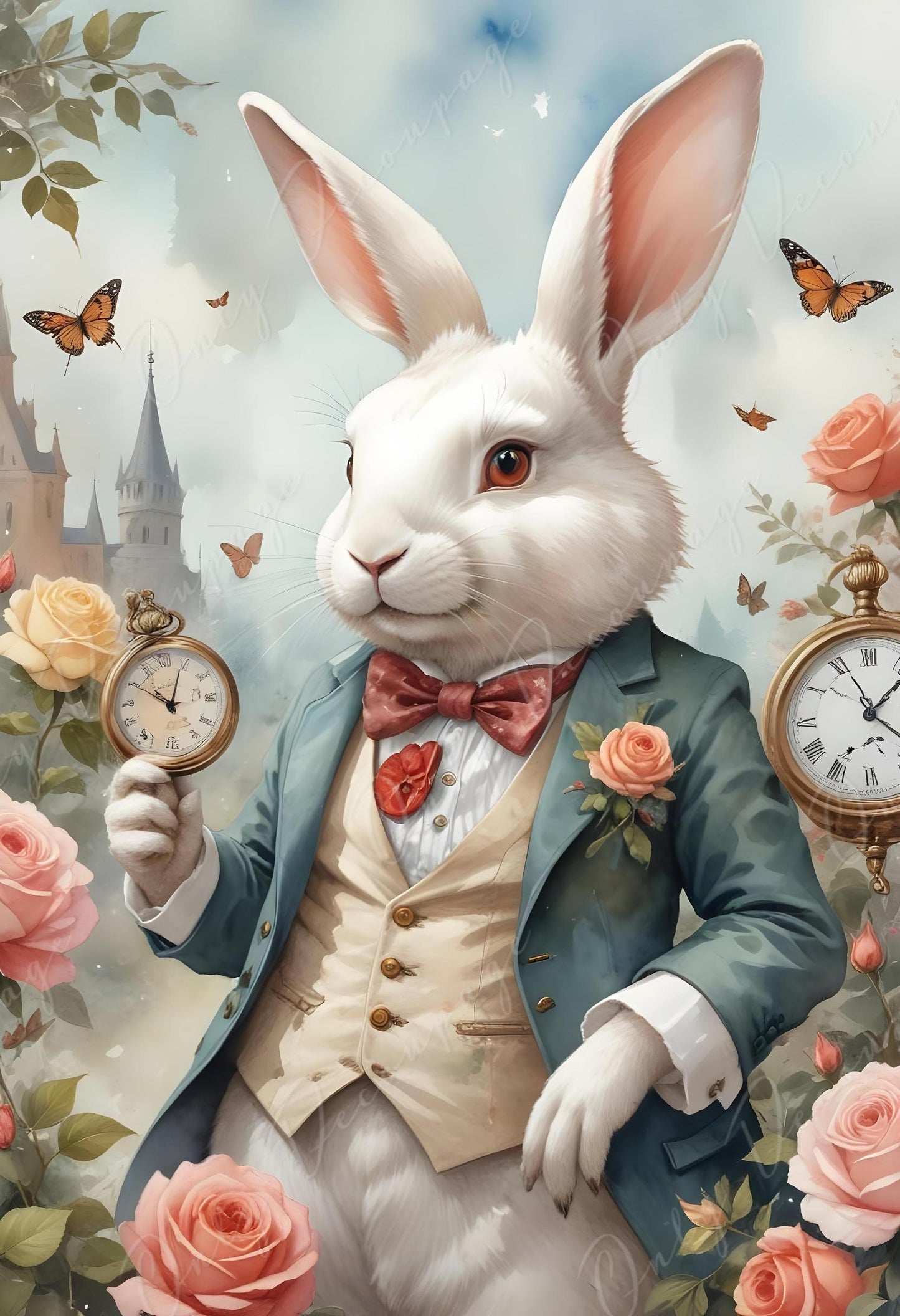 rabbit decoupage paper