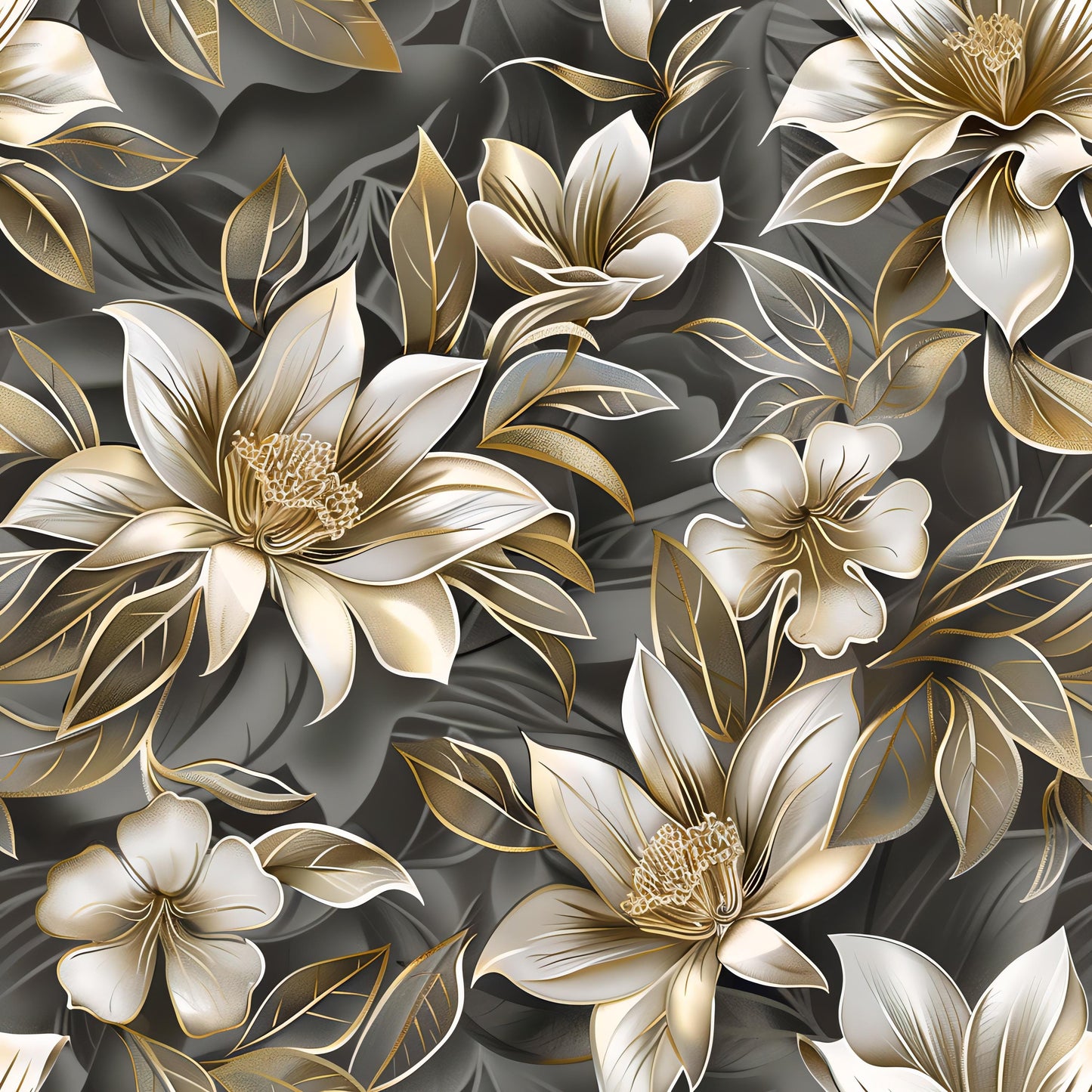 Floral Decoupage Paper - Repeating Pattern - 6 Size Options - Yellow White
