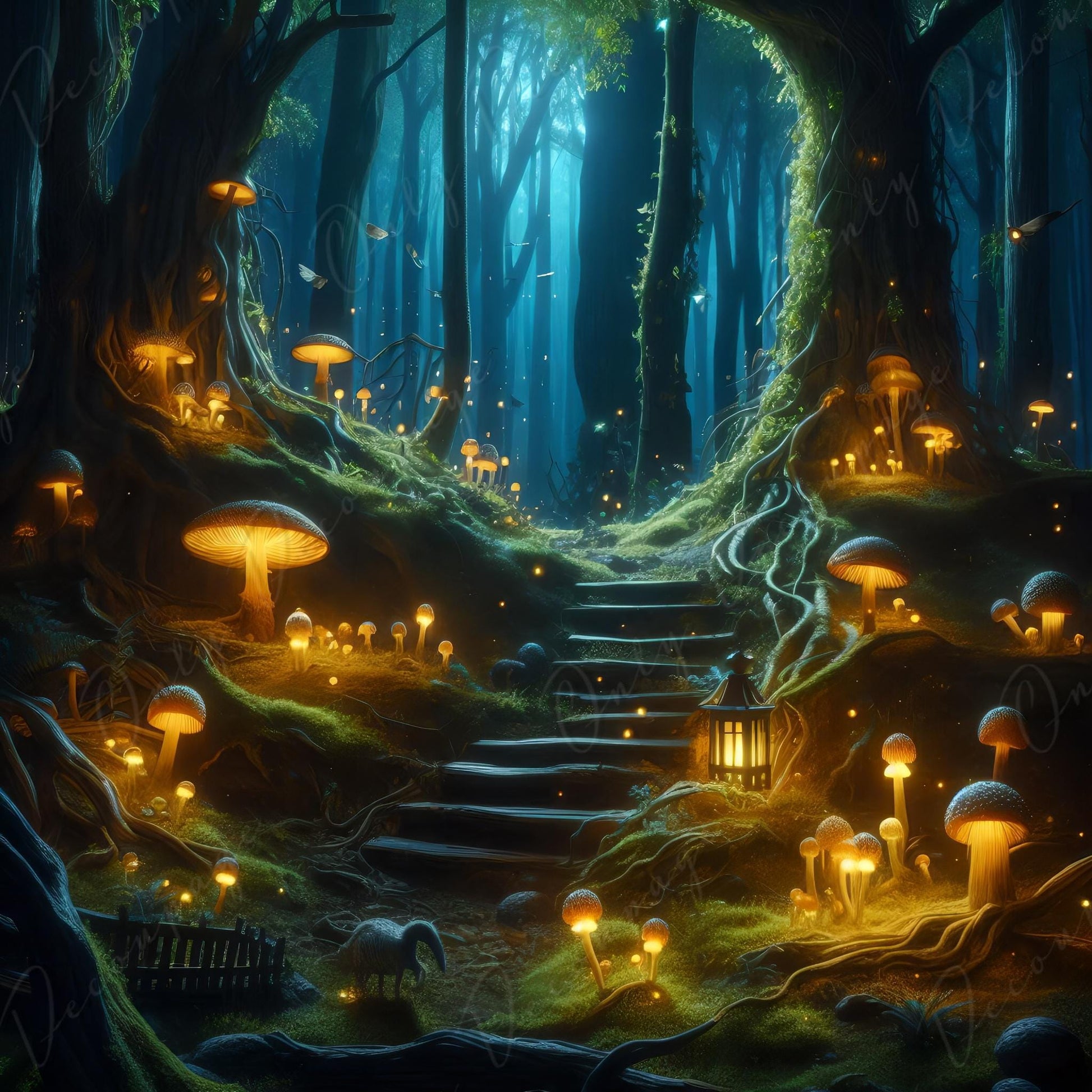 Mysterious Forest - Dark Decoupage Paper - Rice Paper Decoupage - Magic Trees