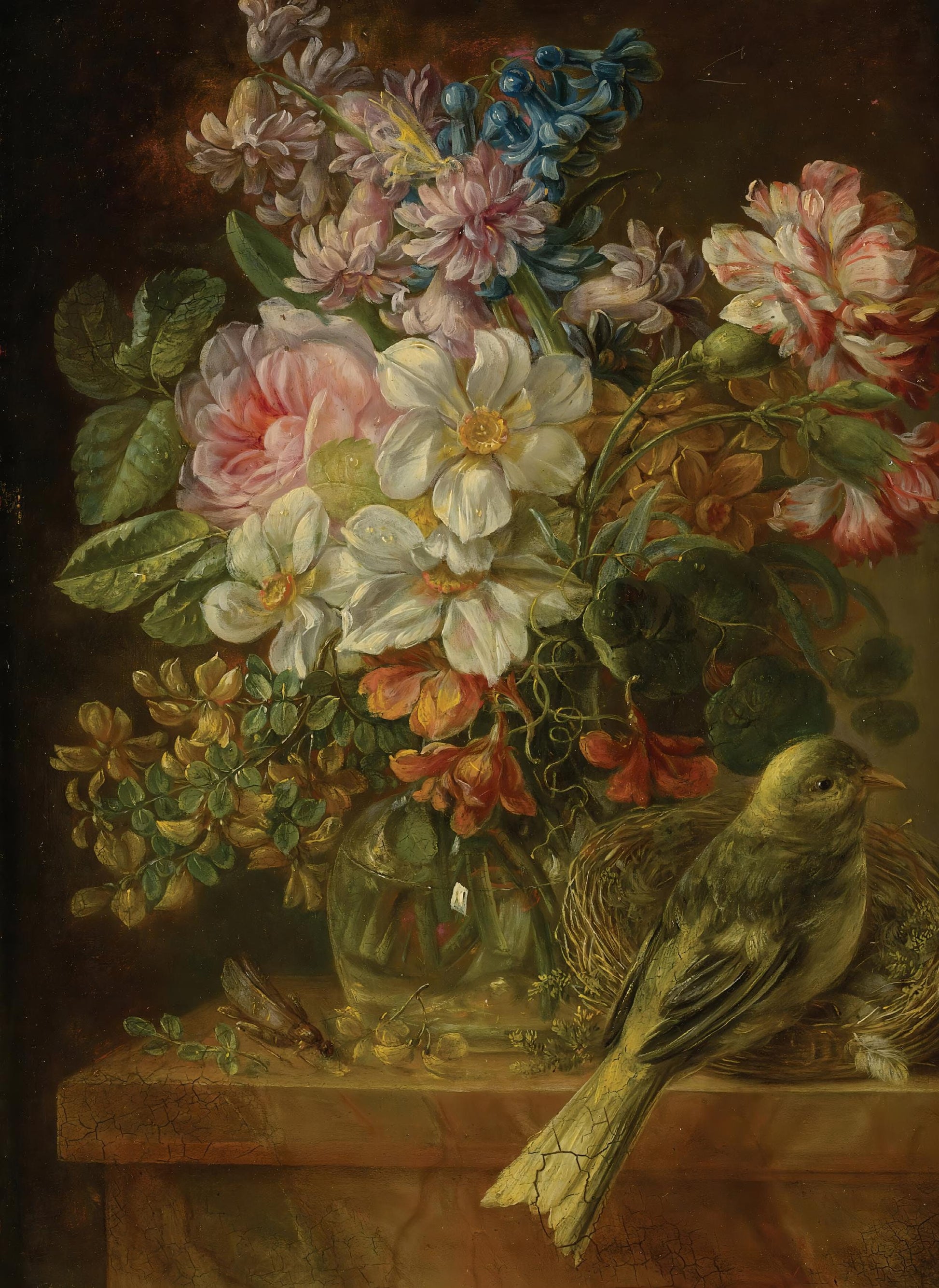 dark bird decoupage paper