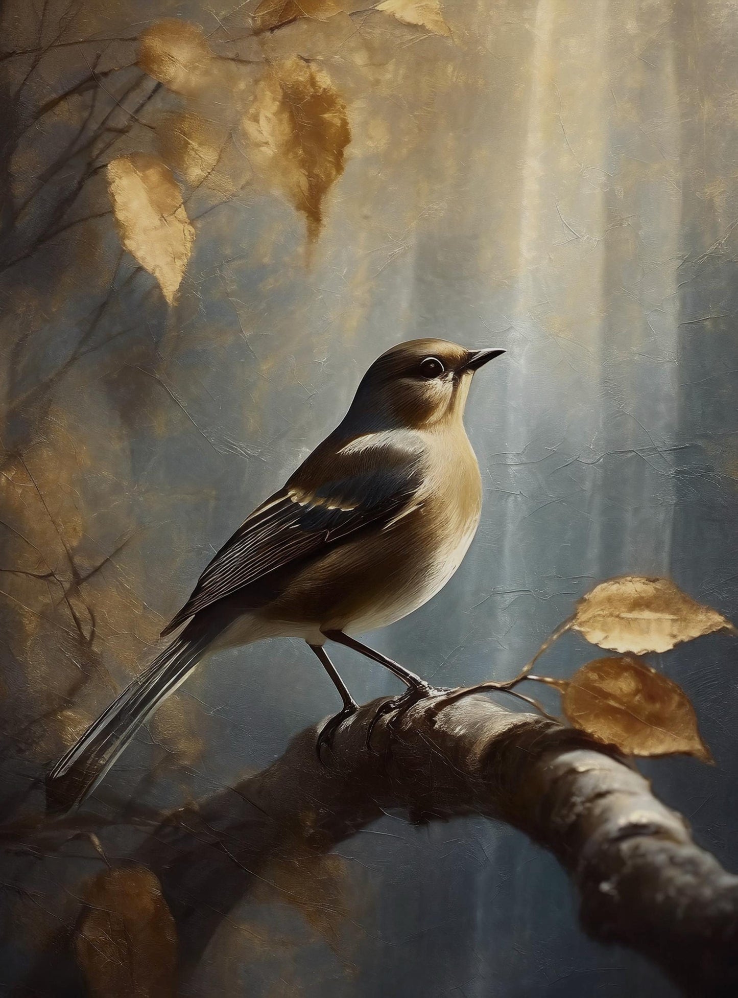 golden bird decoupage paper