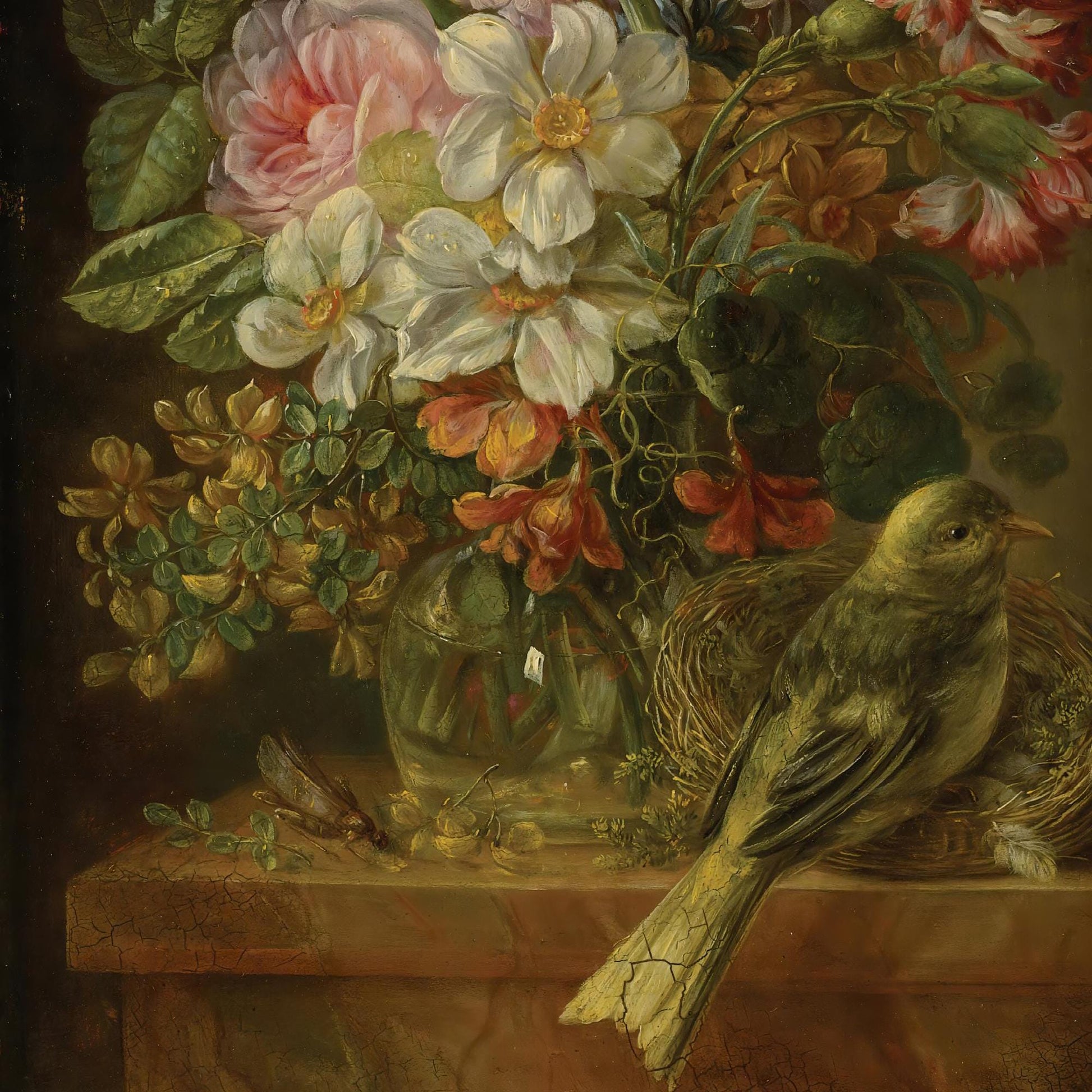 Floral Bird Decoupage Paper - Large Rice Paper for Furniture