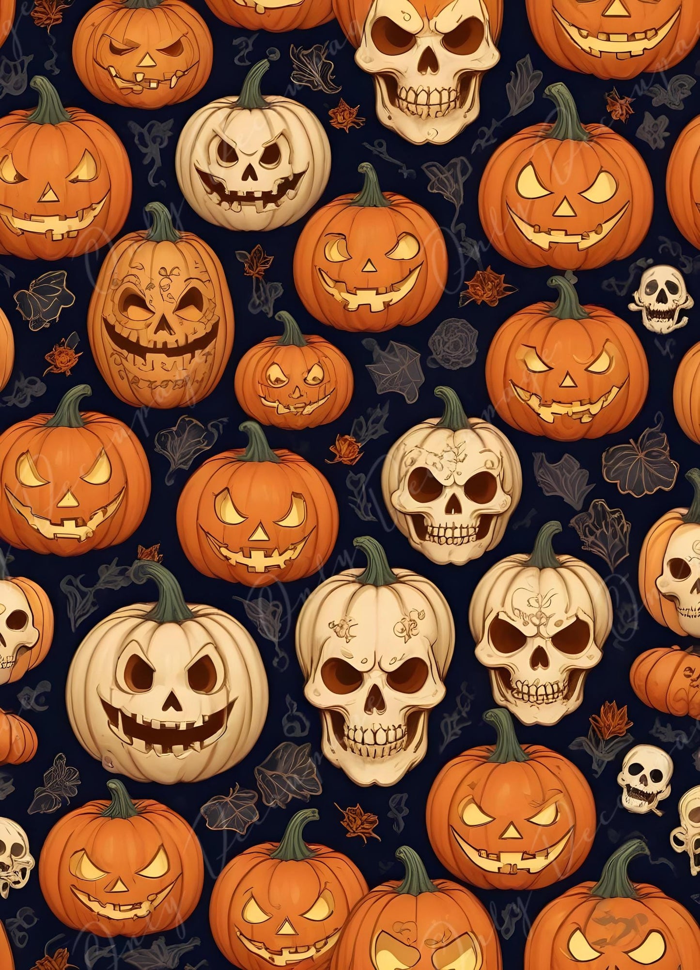 Halloween Collection - Large Decoupage Paper - 6 Size Options - Orange Pumpkin