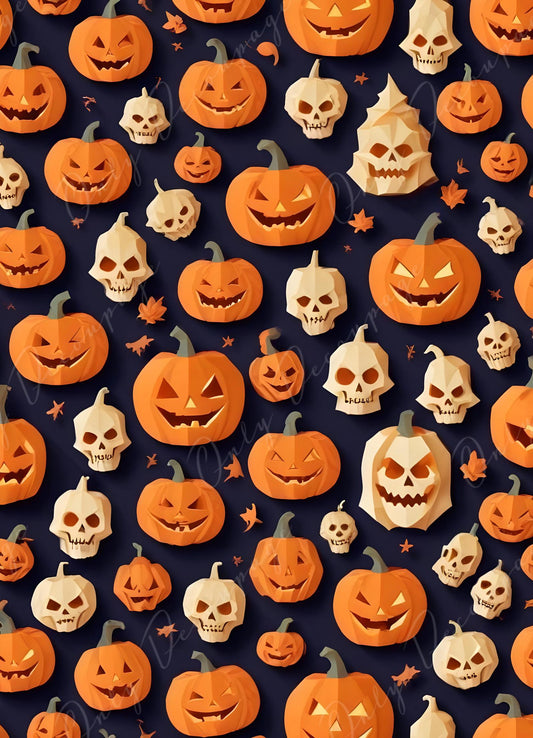 Halloween Collection - Large Decoupage Paper - 6 Size Options - Orange Pumpkin