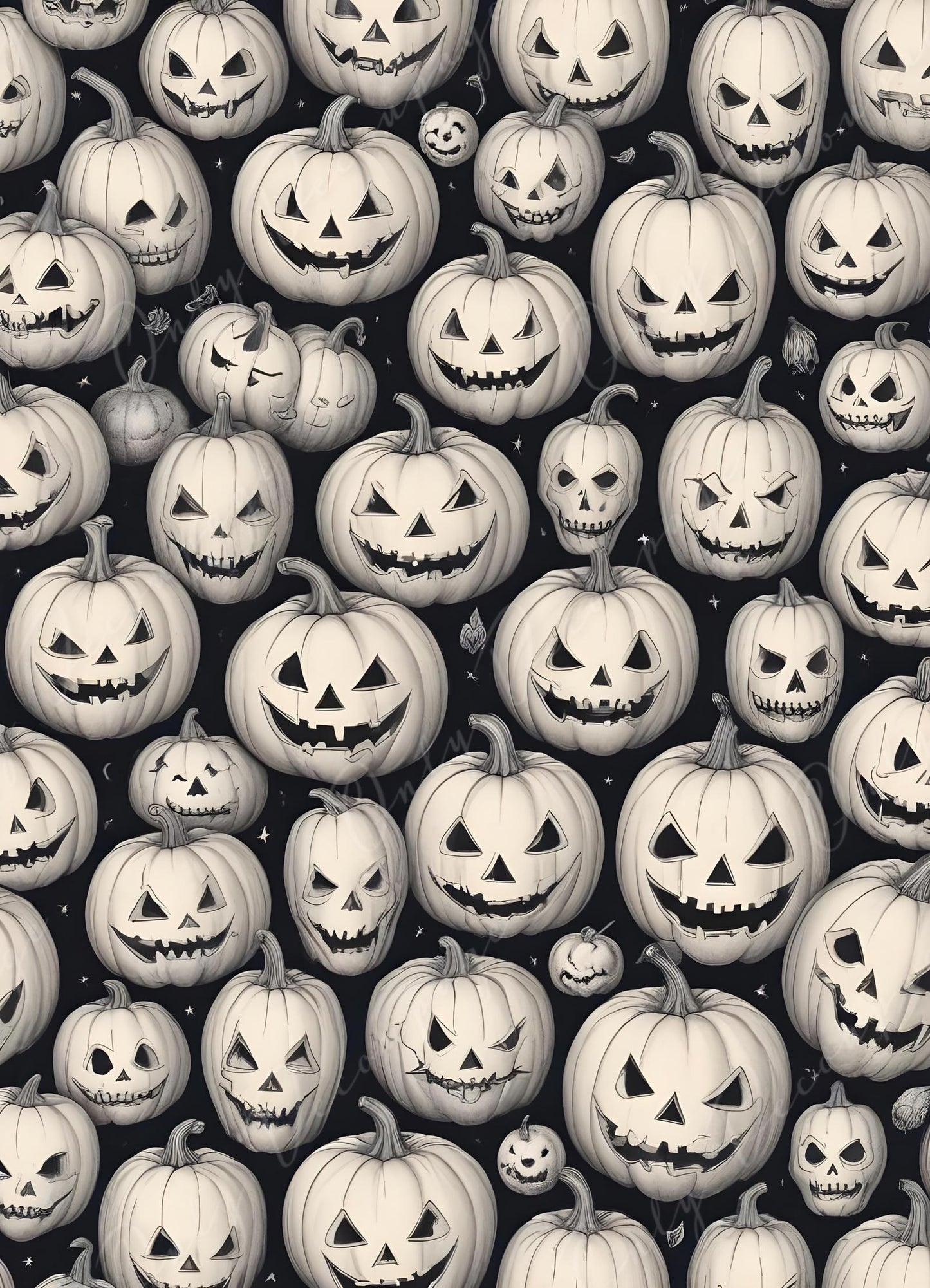 Halloween Collection - Large Decoupage Paper - 6 Size Options - Black & White Background