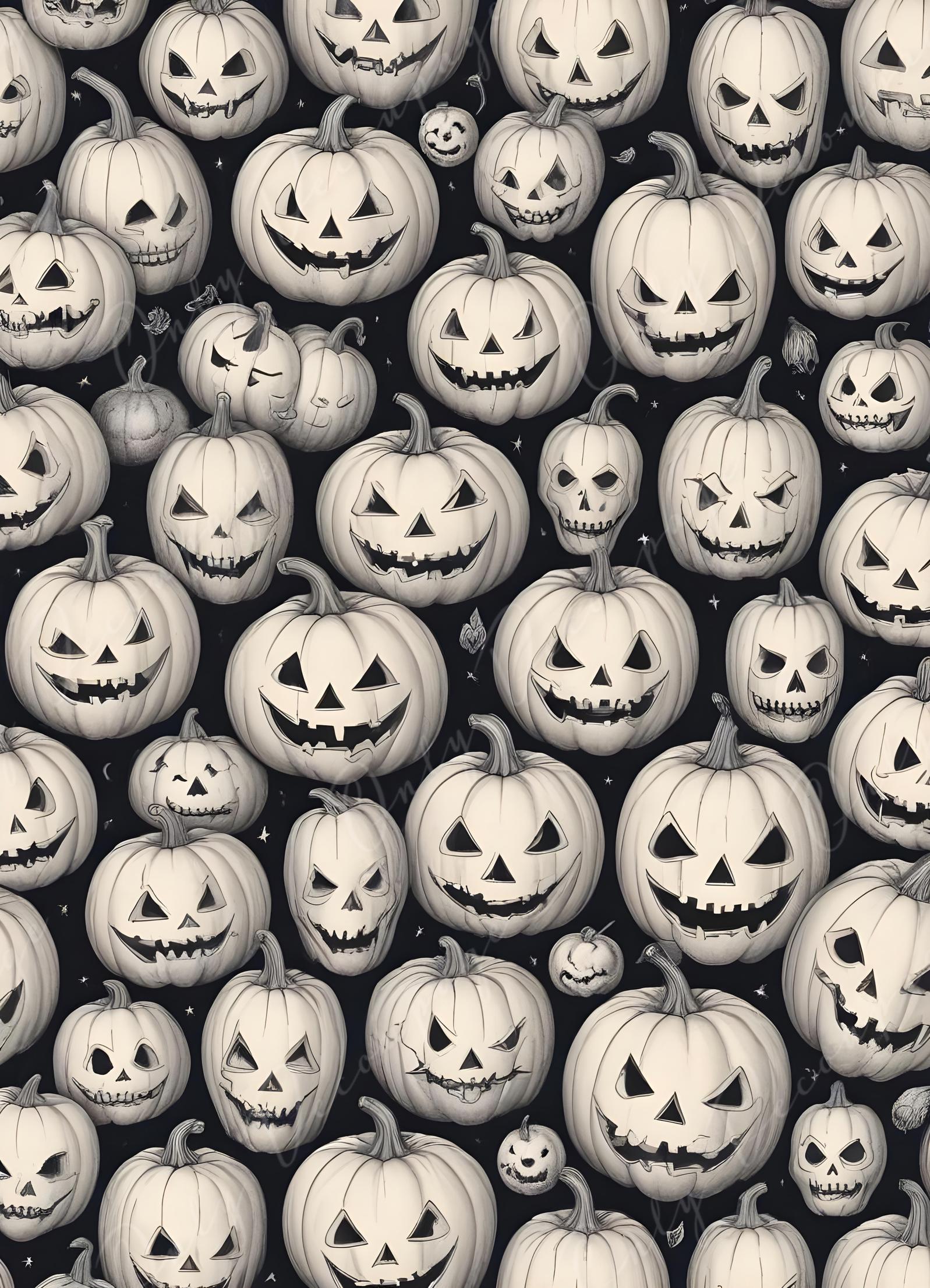 Halloween Collection - Large Decoupage Paper - 6 Size Options - Black & White Background