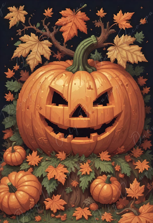 Large Decoupage Paper for Furniture - 6 Size Options - Halloween Collection - Orange Pumpkin