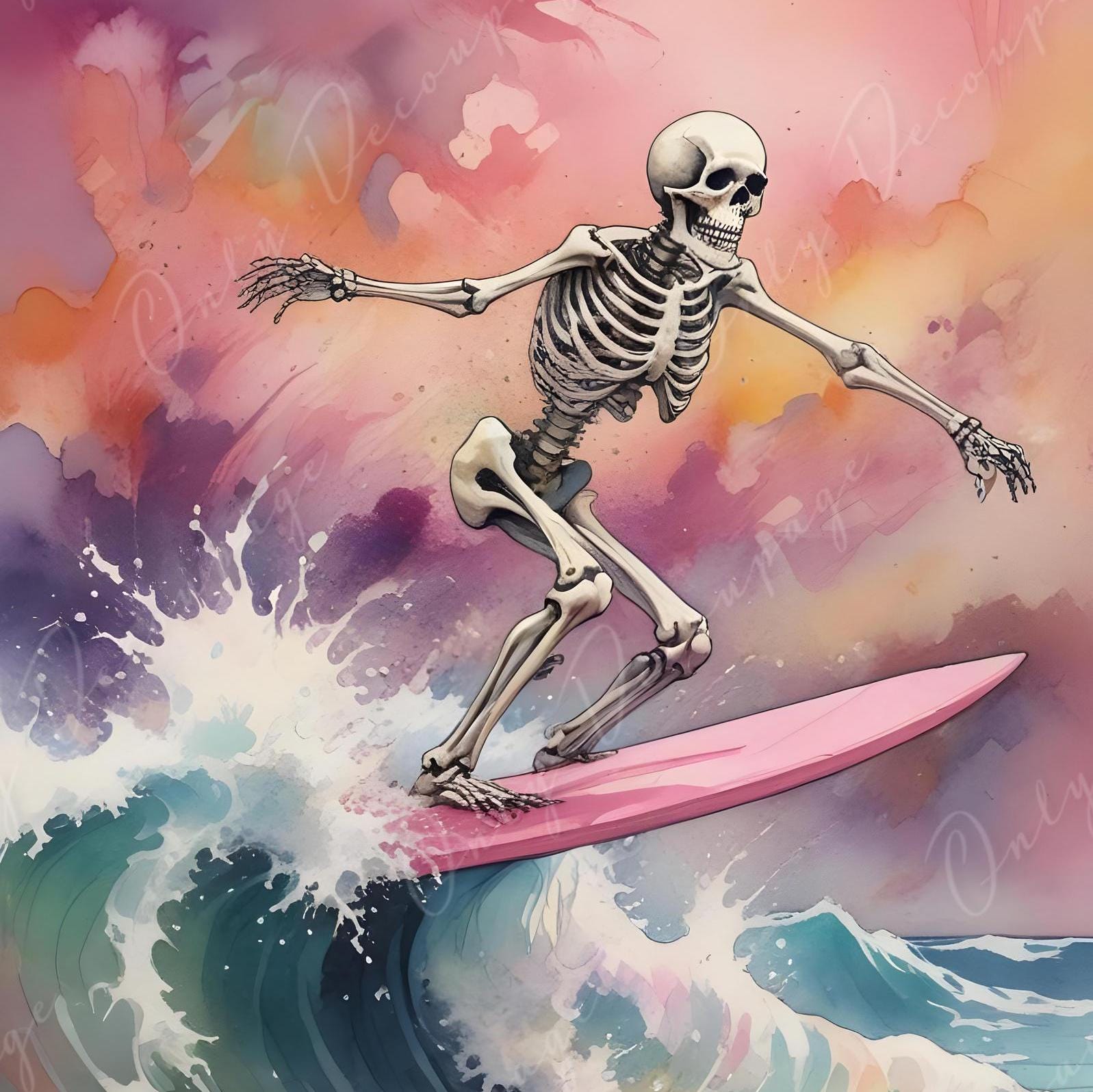 Skeleton decoupage paper