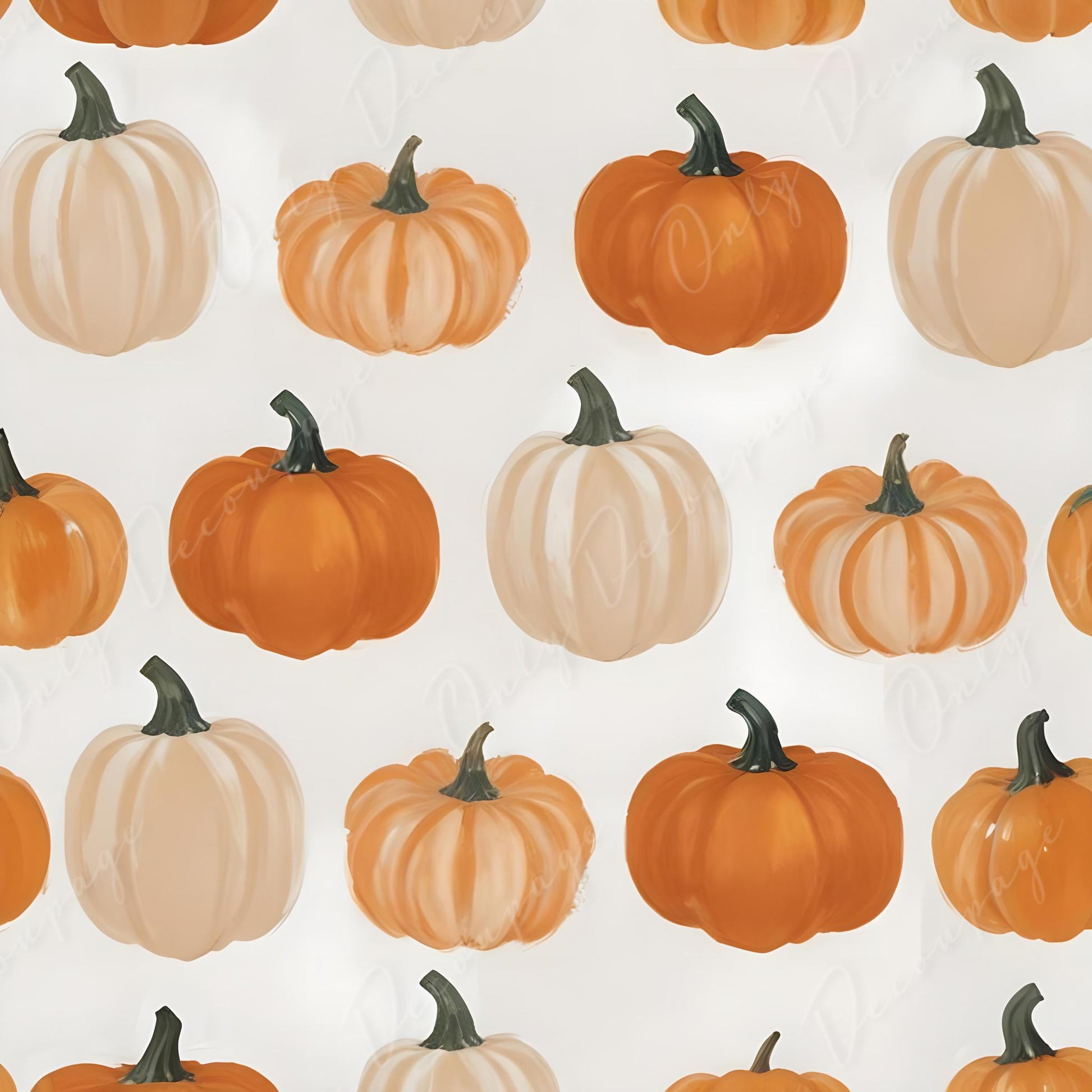 Decoupage Paper - 6 Size Options - Halloween Collection - Watercolor Pumpkin
