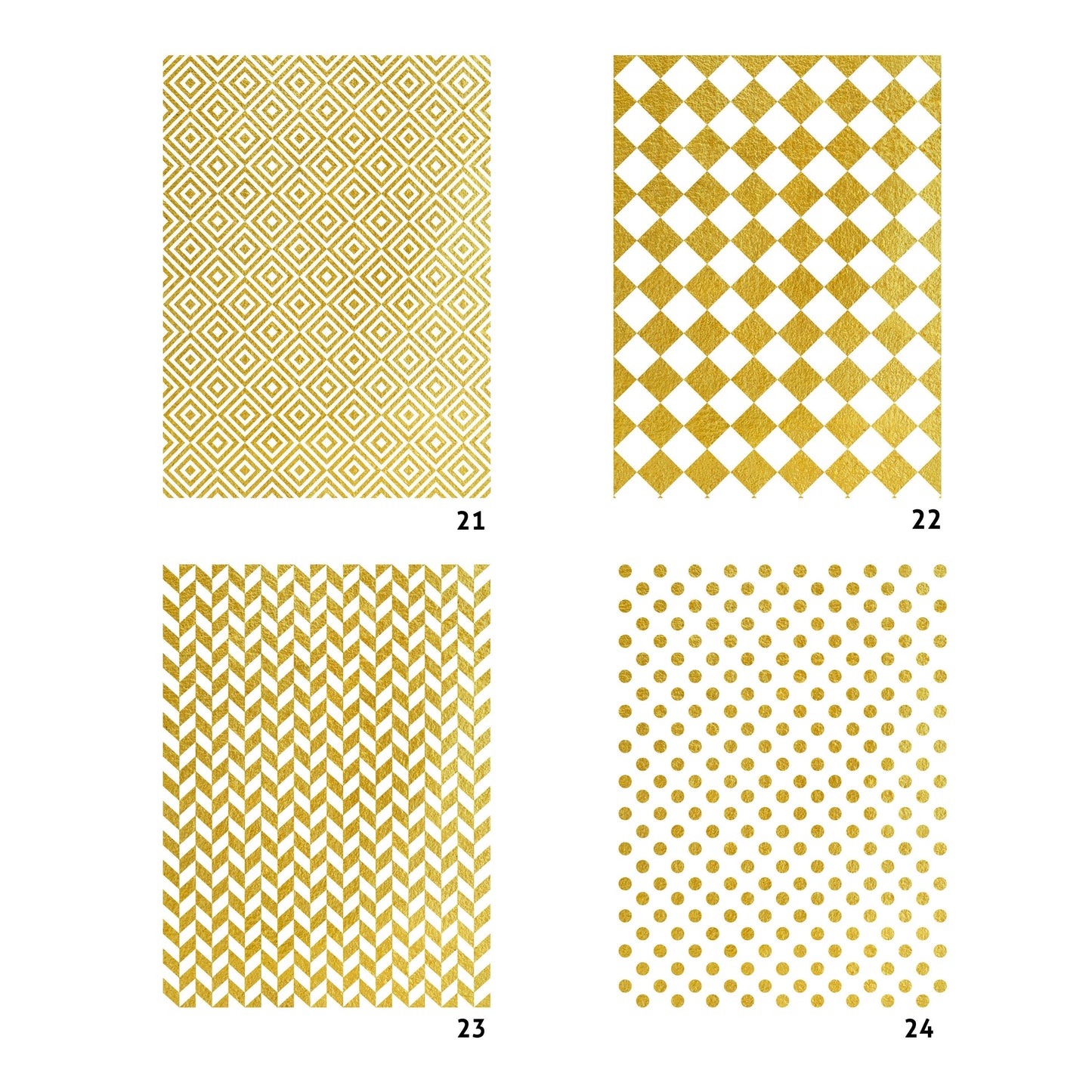 NEW! Gold Metal Leaf Decoupage Paper - A3 Size - Rice Paper with Gold Foil - Checkered - Dot Pattern