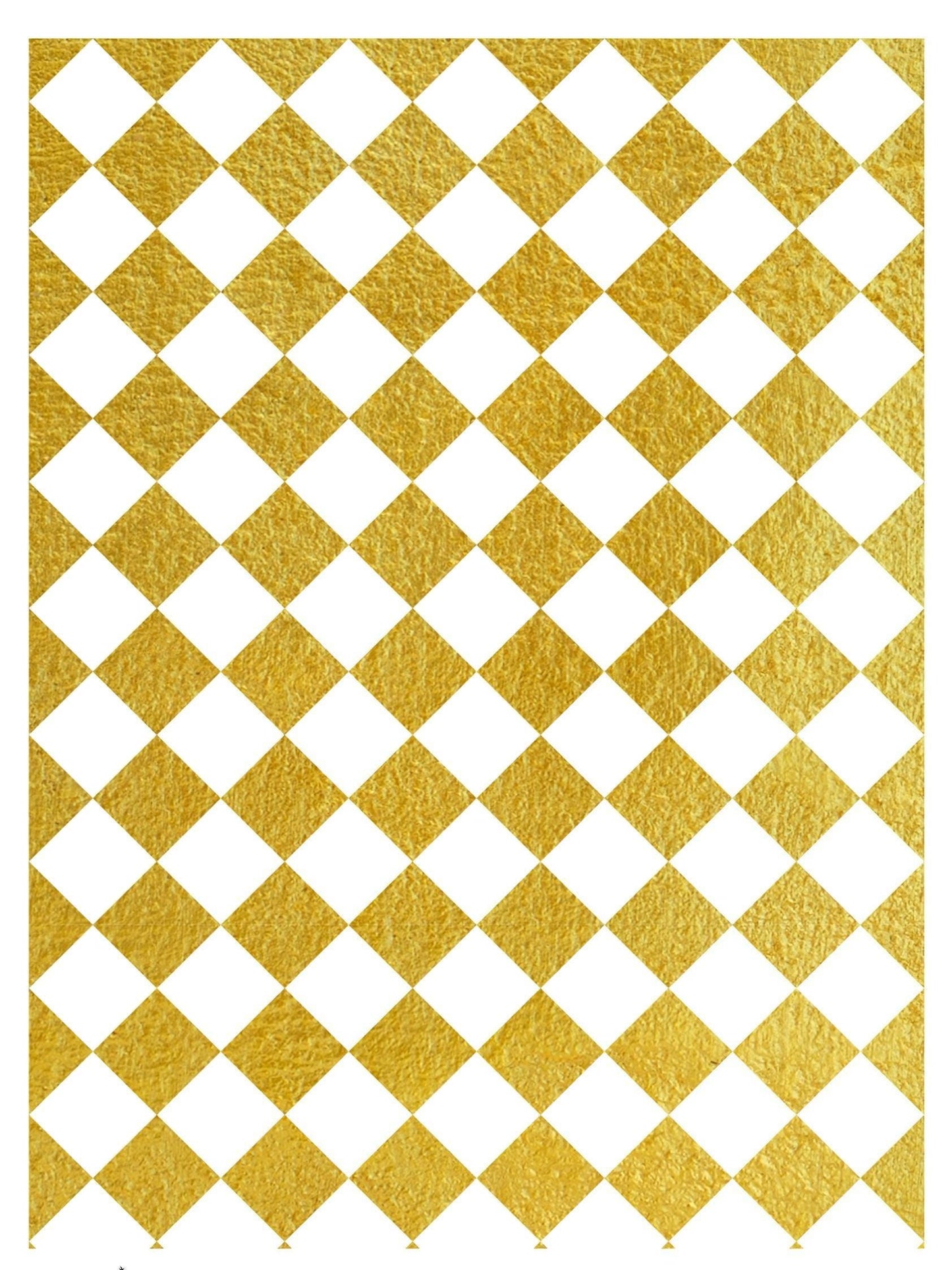 NEW! Gold Metal Leaf Decoupage Paper - A3 Size - Rice Paper with Gold Foil - Checkered - Dot Pattern