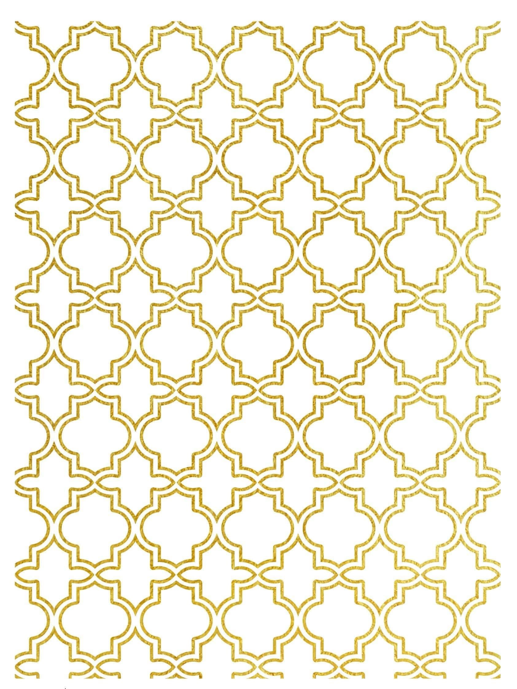NEW! Gold Metal Leaf Decoupage Paper - A3 Size - Rice Paper with Gold Foil - Stripe Pattern
