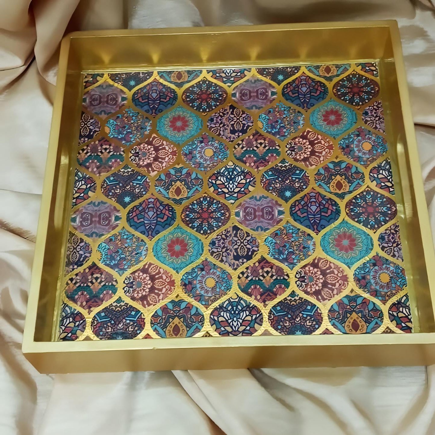 NEW! Gold Metal Leaf Decoupage Paper - A3 Size - Rice Paper with Gold Foil - Mandala Pattern