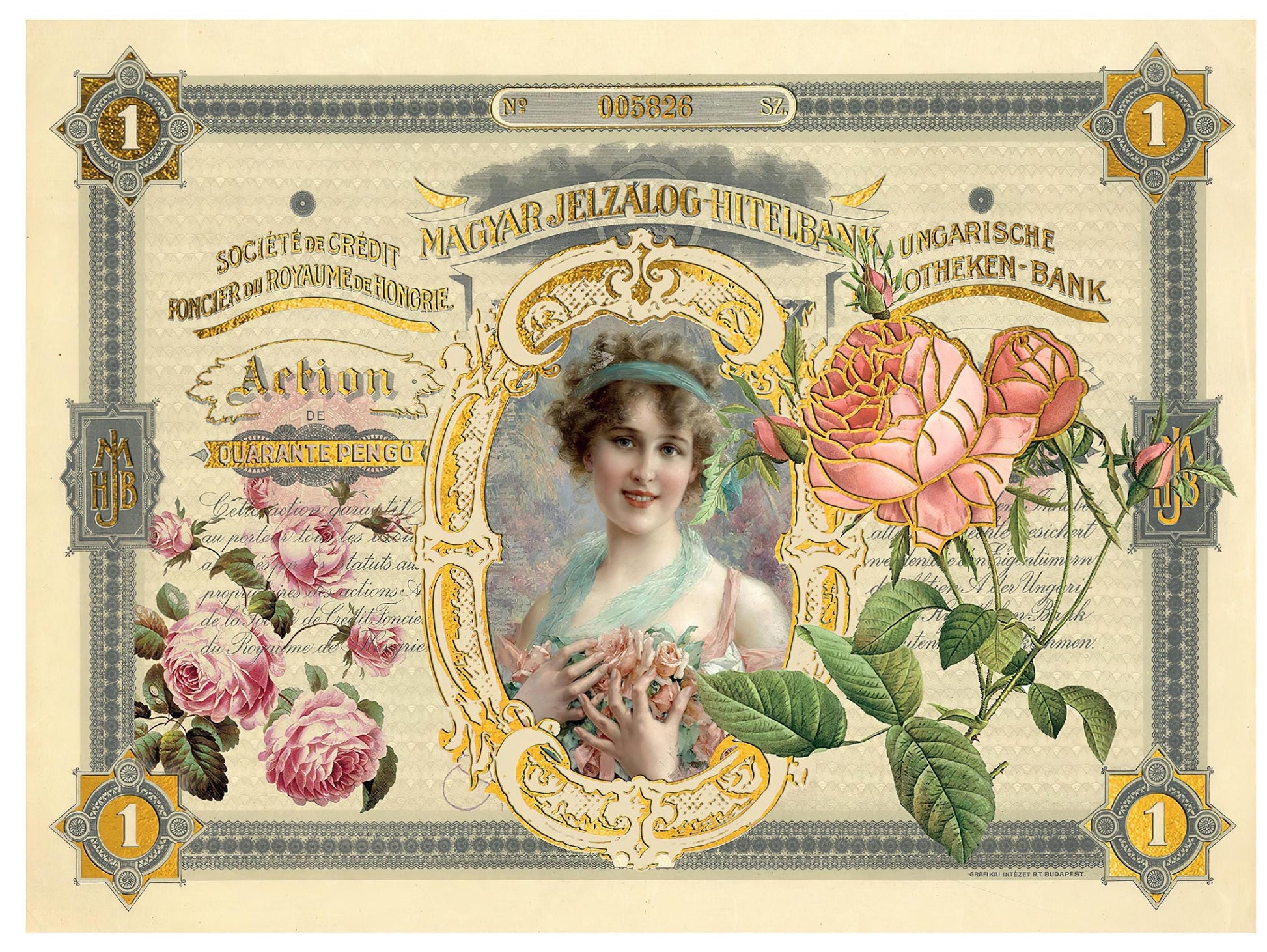 Gold Leaf Decoupage Paper - Vintage Style A3 Rice Paper