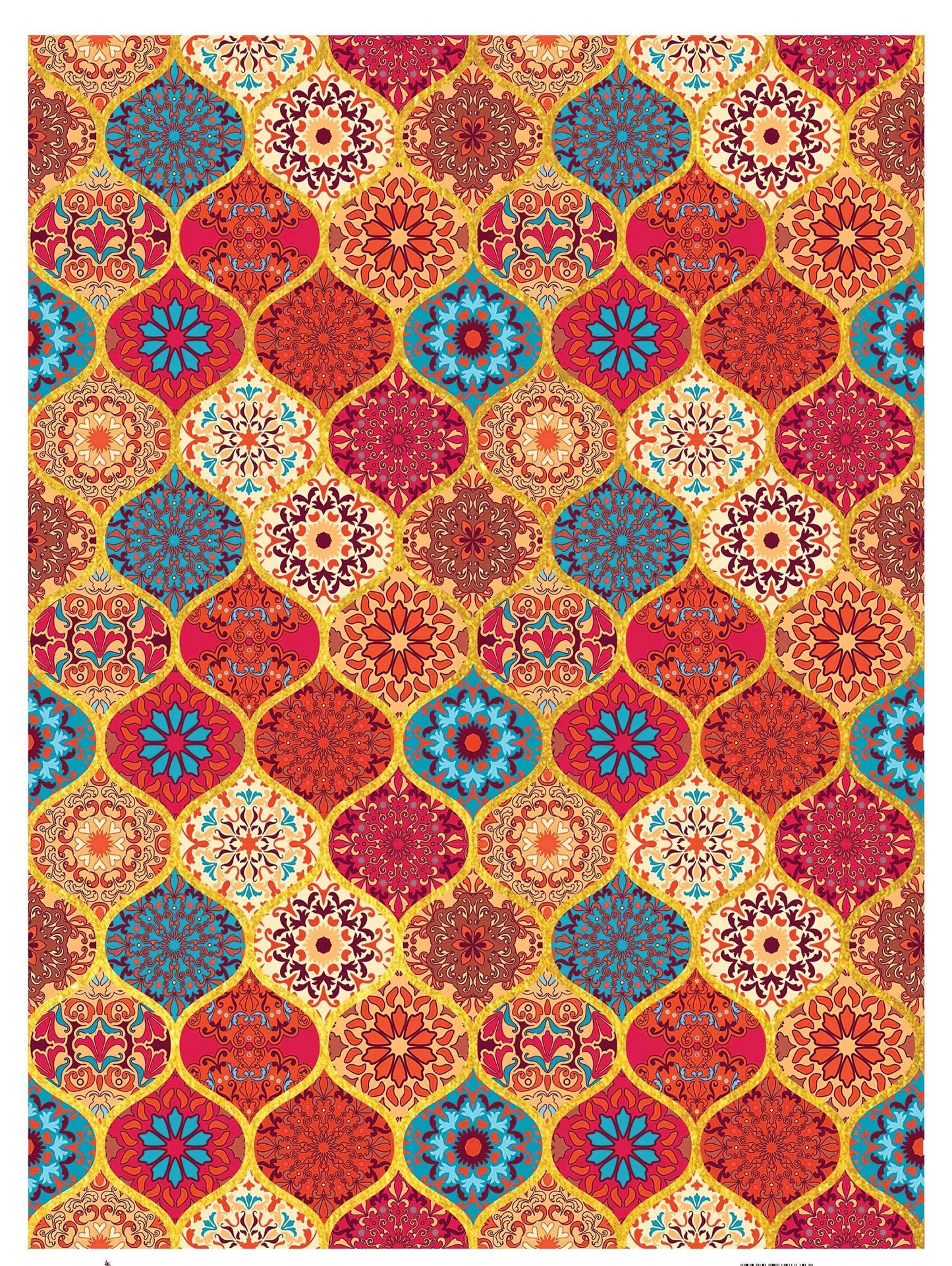 NEW! Gold Metal Leaf Decoupage Paper - A3 Size - Rice Paper with Gold Foil - Moroccan Pattern