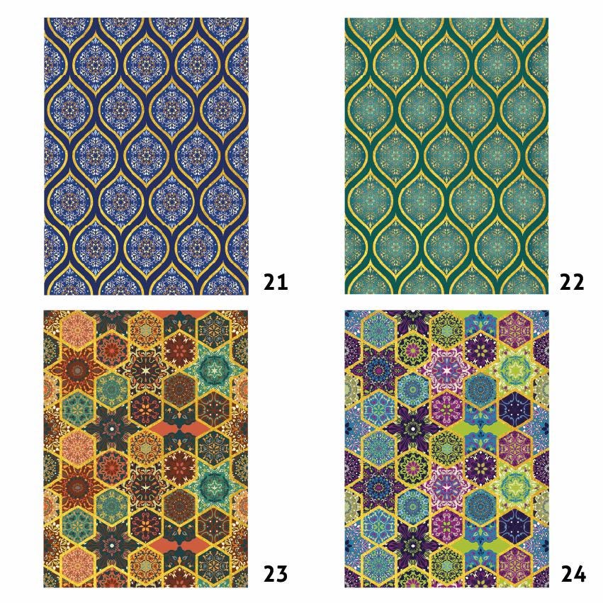 NEW! Gold Metal Leaf Decoupage Paper - A3 Size - Rice Paper with Gold Foil - Mandala Pattern