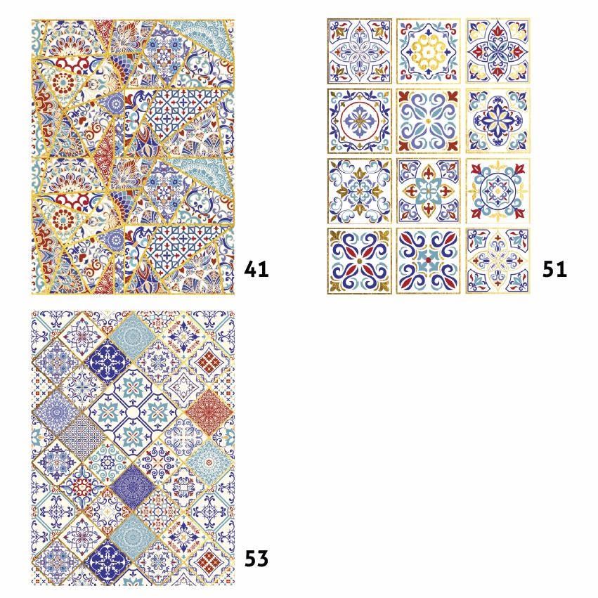 NEW! Gold Metal Leaf Decoupage Paper - A3 Size - Rice Paper with Gold Foil - Tile Pattern
