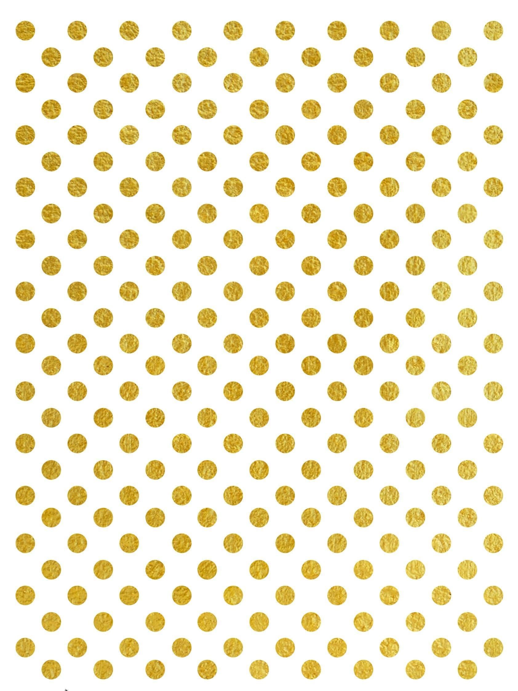 NEW! Gold Metal Leaf Decoupage Paper - A3 Size - Rice Paper with Gold Foil - Checkered - Dot Pattern