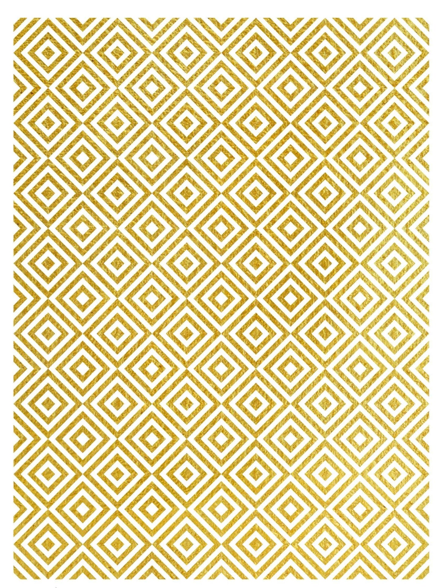 NEW! Gold Metal Leaf Decoupage Paper - A3 Size - Rice Paper with Gold Foil - Checkered - Dot Pattern