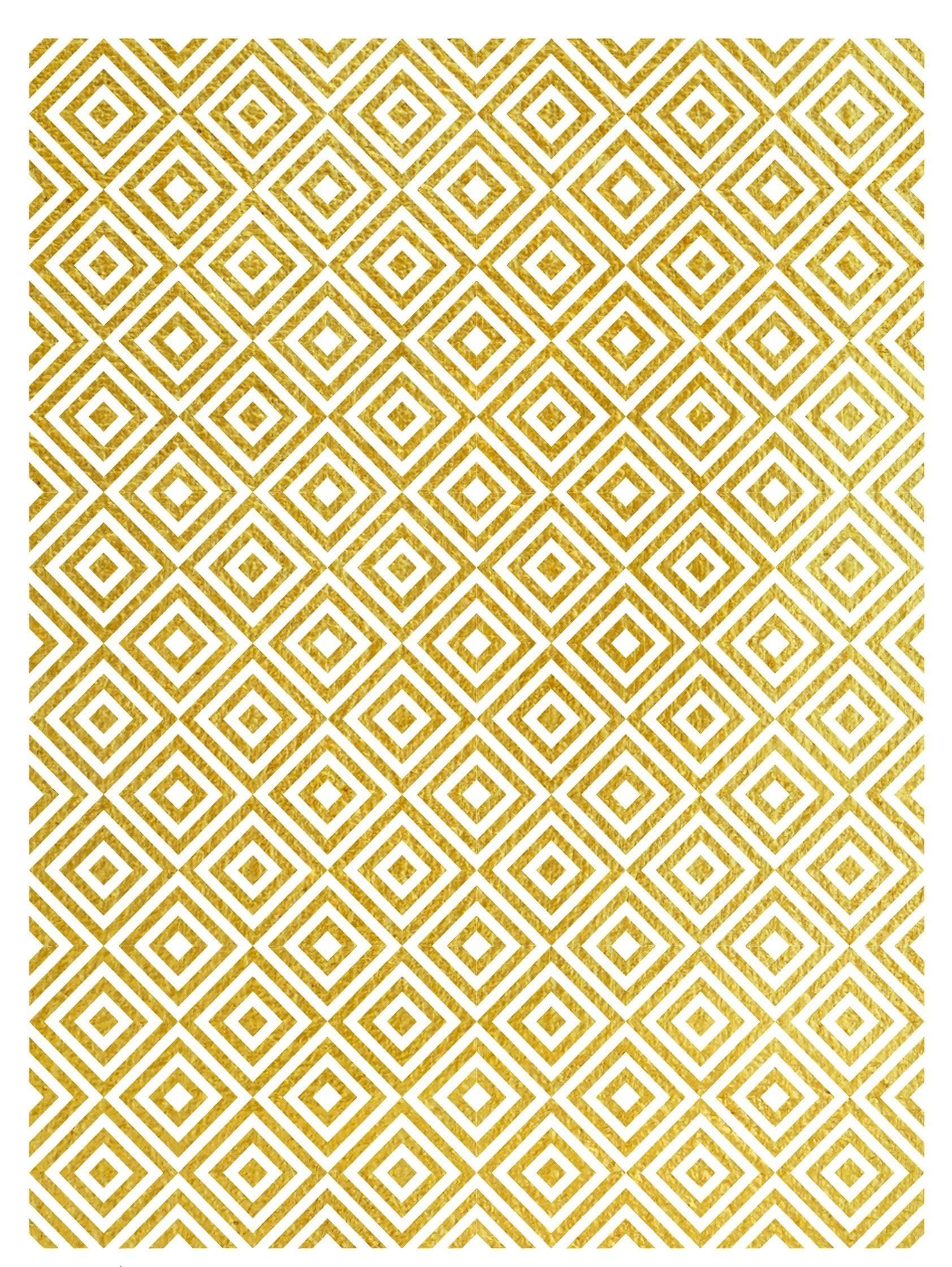 NEW! Gold Metal Leaf Decoupage Paper - A3 Size - Rice Paper with Gold Foil - Checkered - Dot Pattern