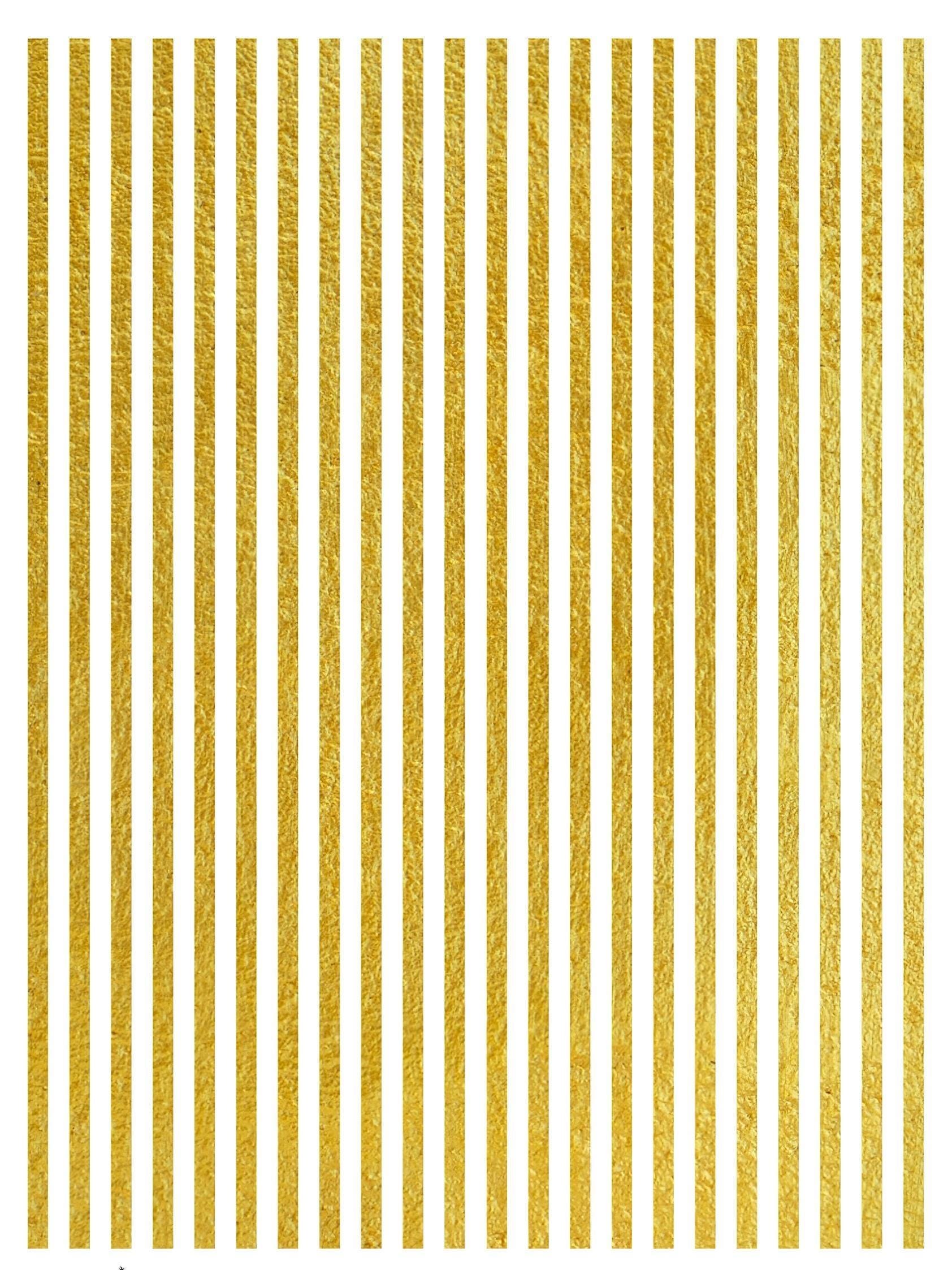 NEW! Gold Metal Leaf Decoupage Paper - A3 Size - Rice Paper with Gold Foil - Stripe Pattern