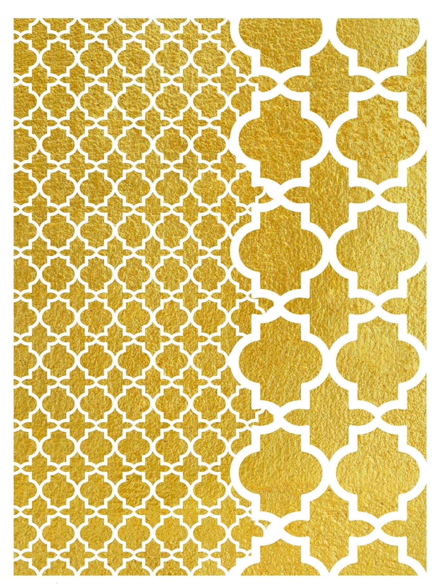 NEW! Gold Metal Leaf Decoupage Paper - A3 Size - Rice Paper with Gold Foil - Stripe Pattern