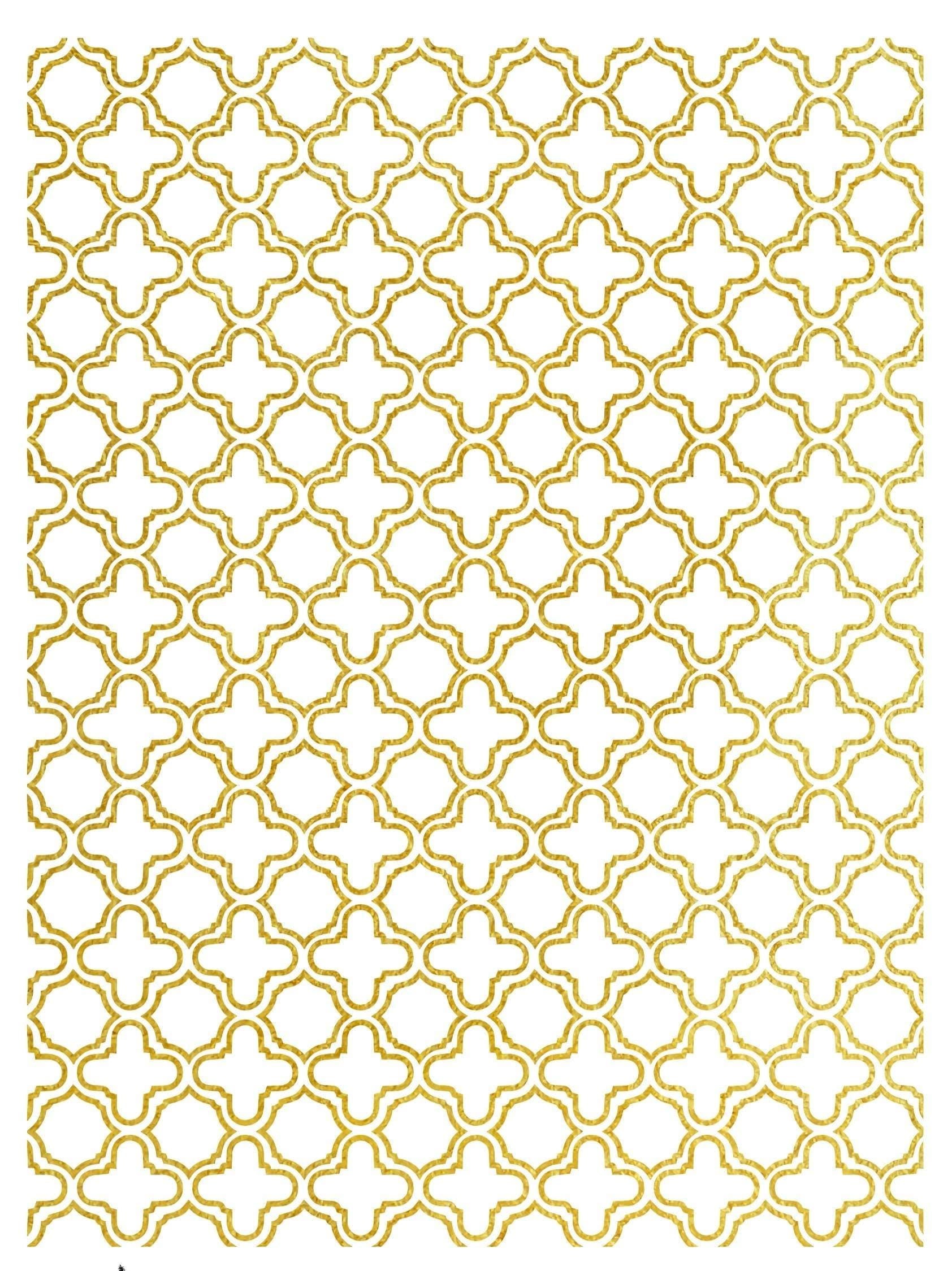 NEW! Gold Metal Leaf Decoupage Paper - A3 Size - Rice Paper with Gold Foil - Stripe Pattern