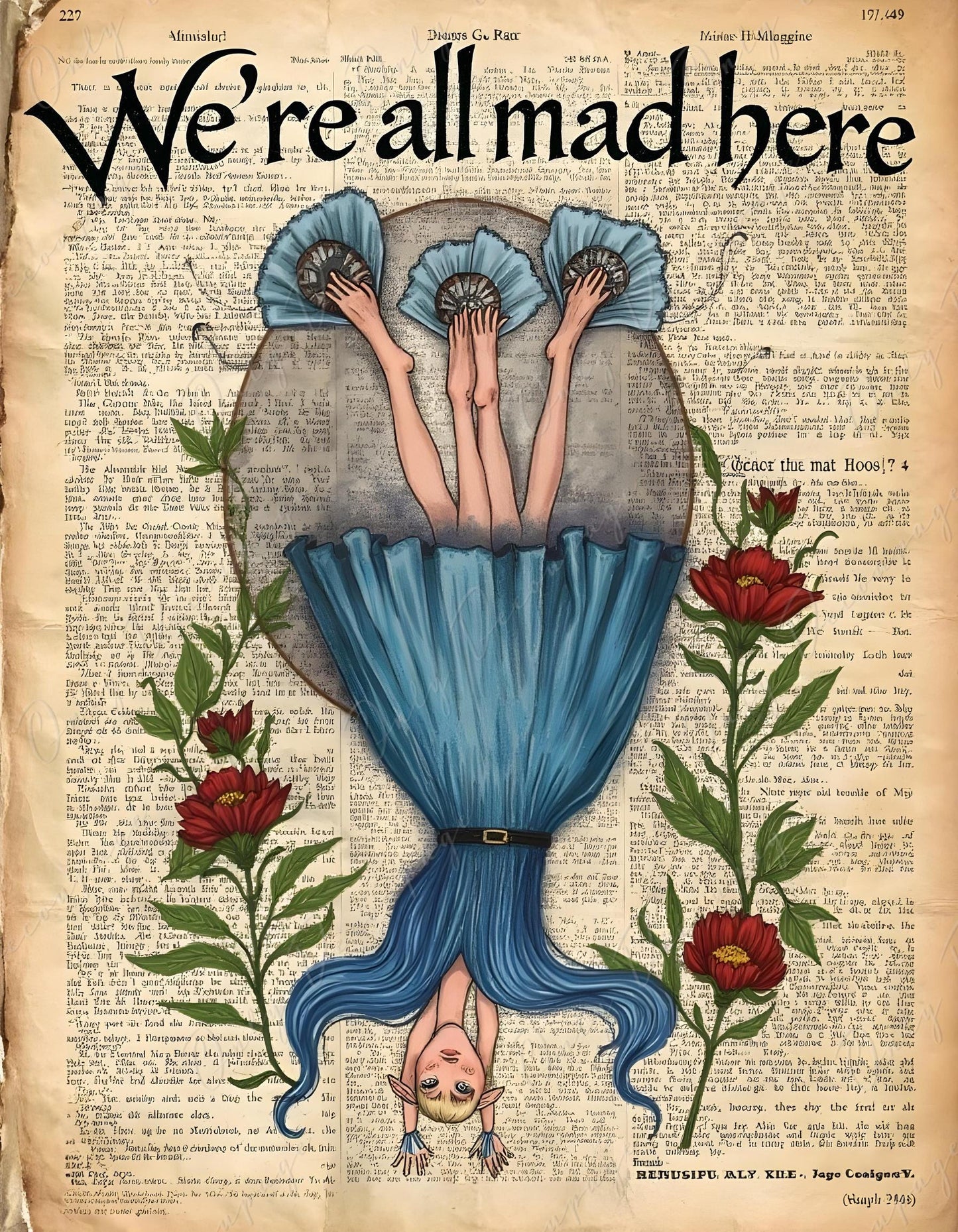 Fairytale Alice - Large Decoupage Paper for Furniture - 6 Size Options - We're All Mad Here