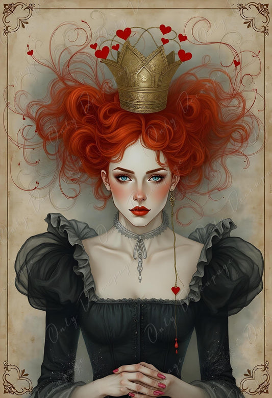 Wonderland Alice - Decoupage Paper - 6 Size Options - Red Head Queen