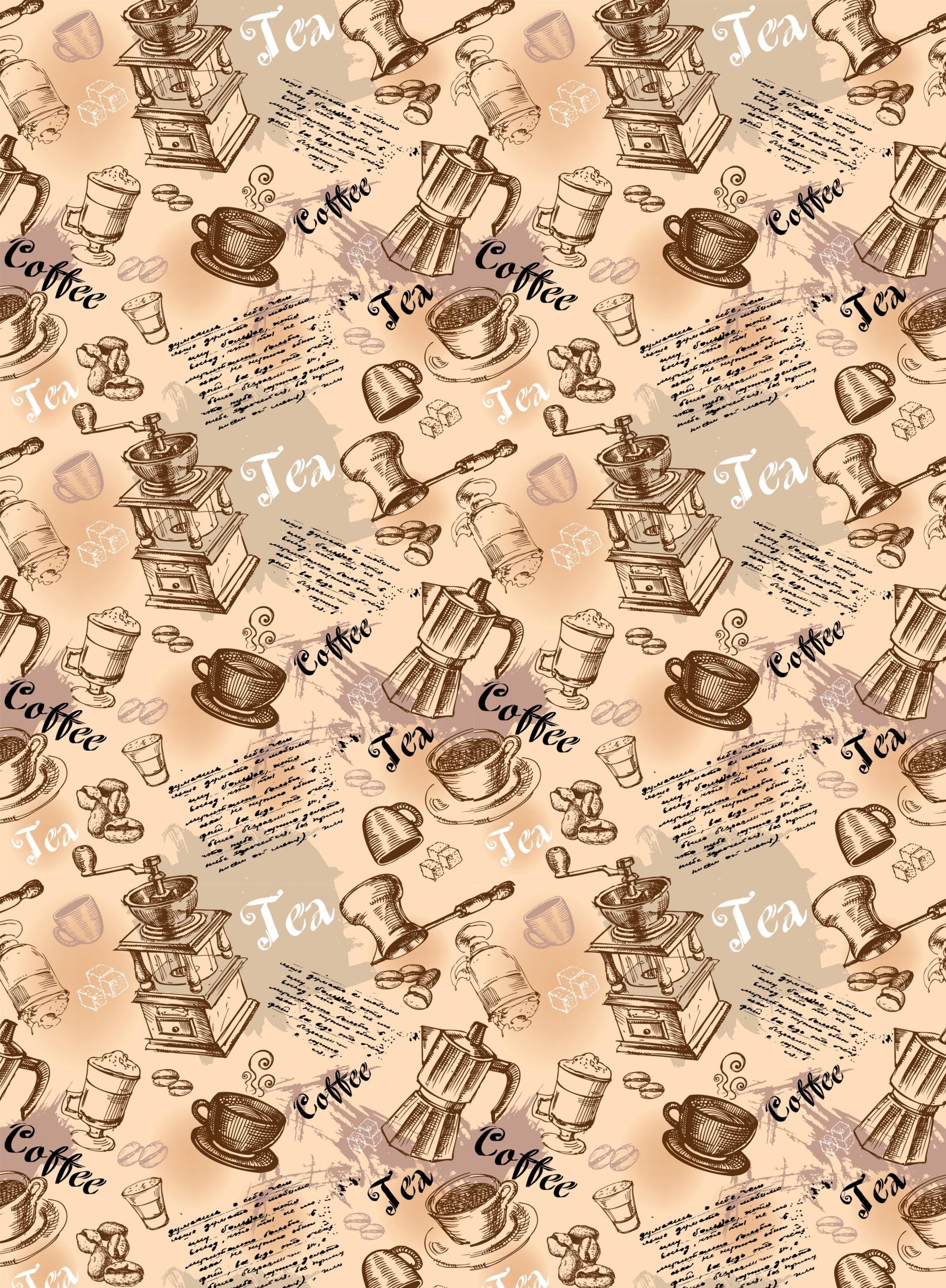 Tea & Coffee Decoupage Paper - Decoupage Art - Large Size Rice Paper for Decoupage - A3 A2 A1 A0