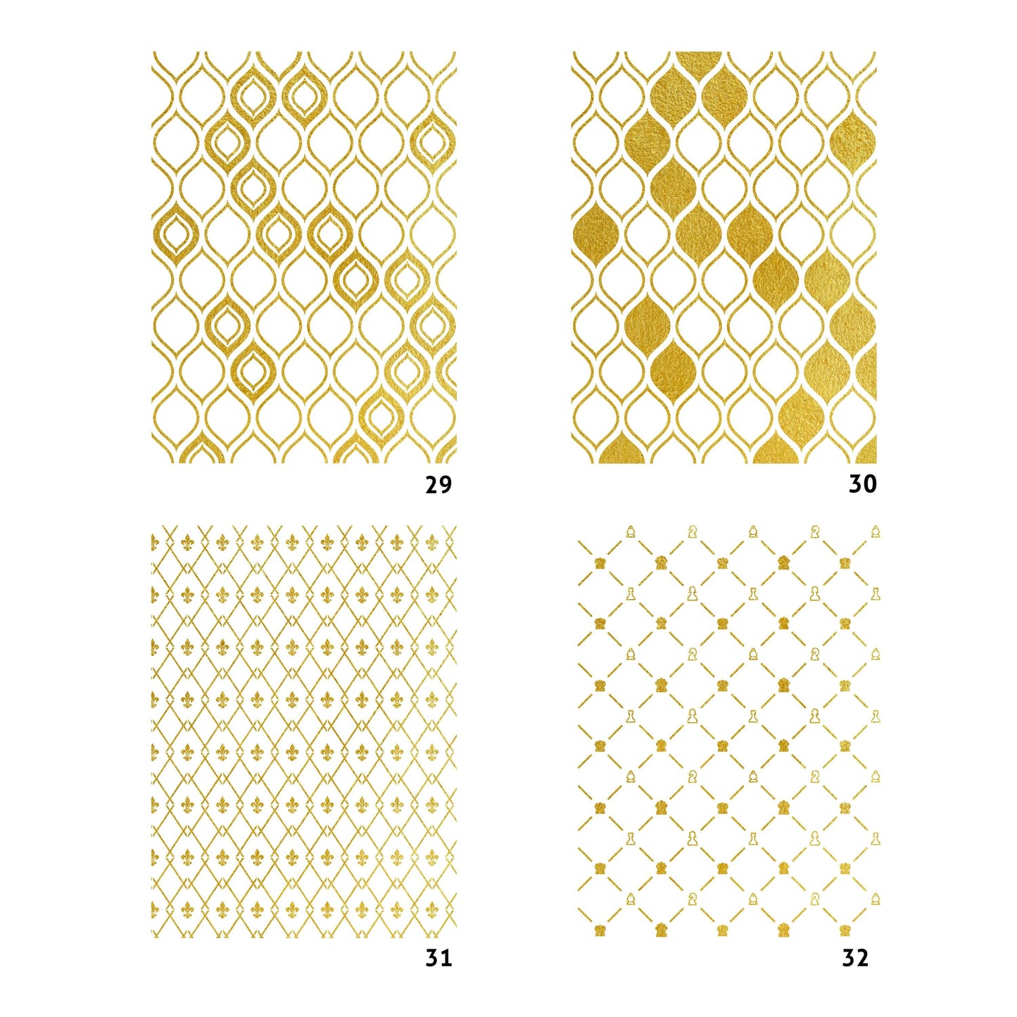NEW! Gold Metal Leaf Decoupage Paper - A3 Size - Rice Paper with Gold Foil - Honeycomb Pattern