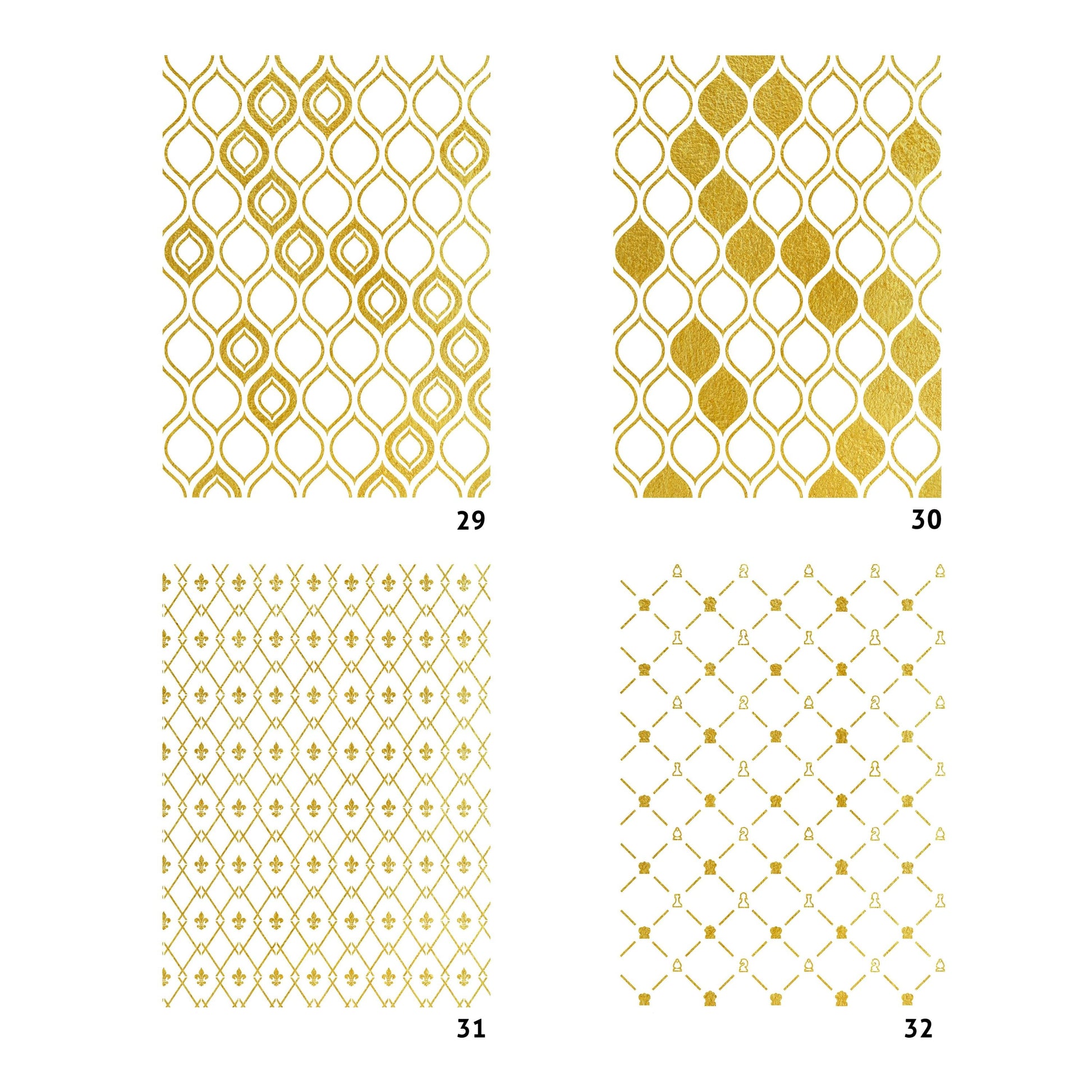 NEW! Gold Metal Leaf Decoupage Paper - A3 Size - Rice Paper with Gold Foil - Honeycomb Pattern