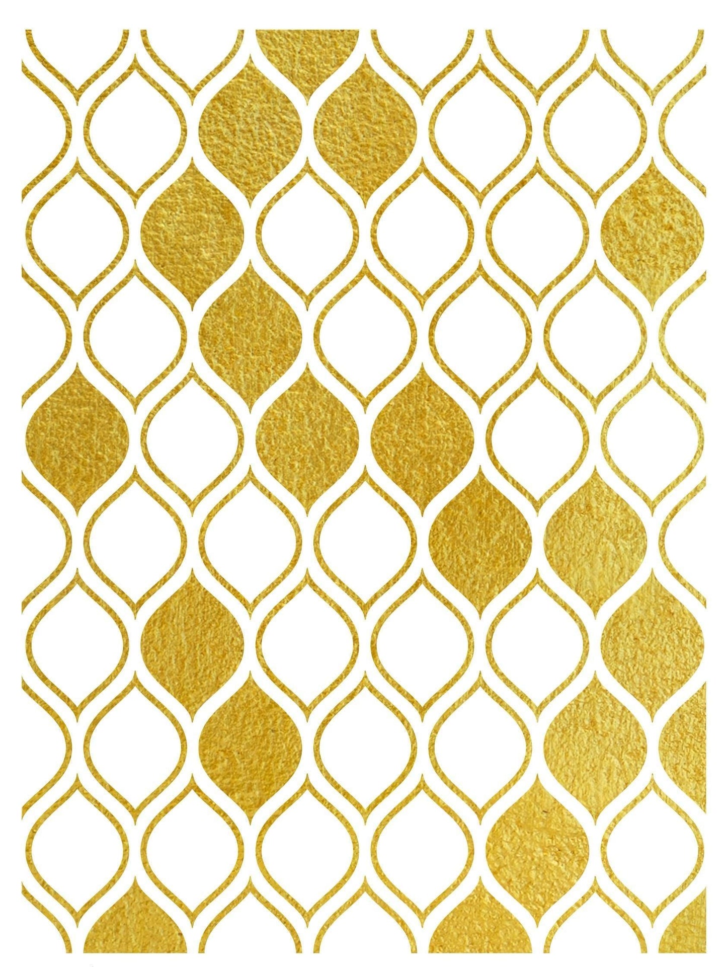 NEW! Gold Metal Leaf Decoupage Paper - A3 Size - Rice Paper with Gold Foil - Honeycomb Pattern