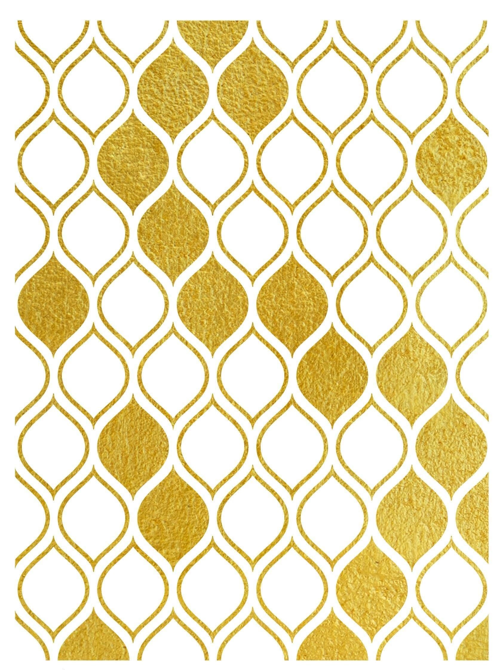 NEW! Gold Metal Leaf Decoupage Paper - A3 Size - Rice Paper with Gold Foil - Honeycomb Pattern