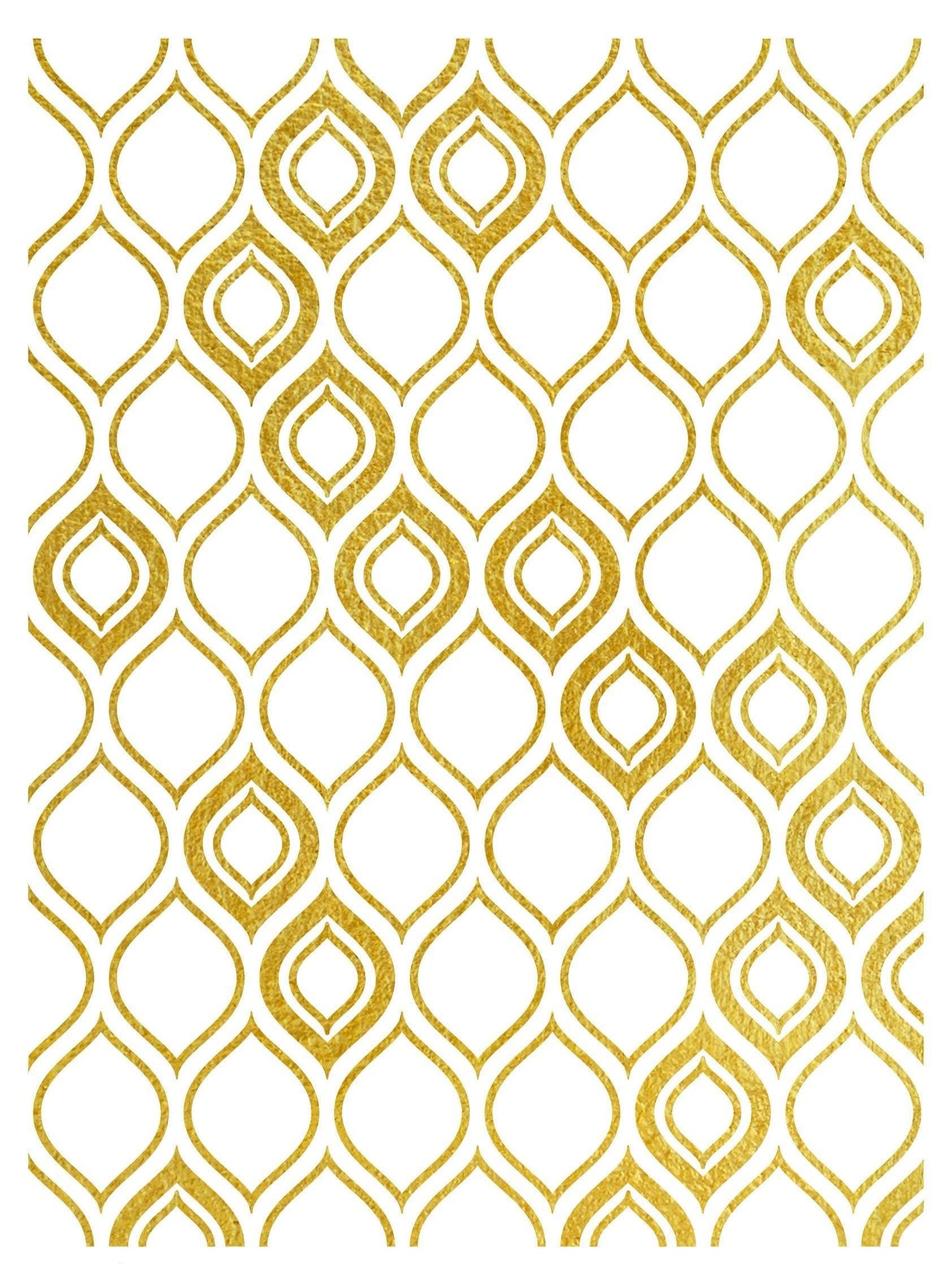 NEW! Gold Metal Leaf Decoupage Paper - A3 Size - Rice Paper with Gold Foil - Honeycomb Pattern