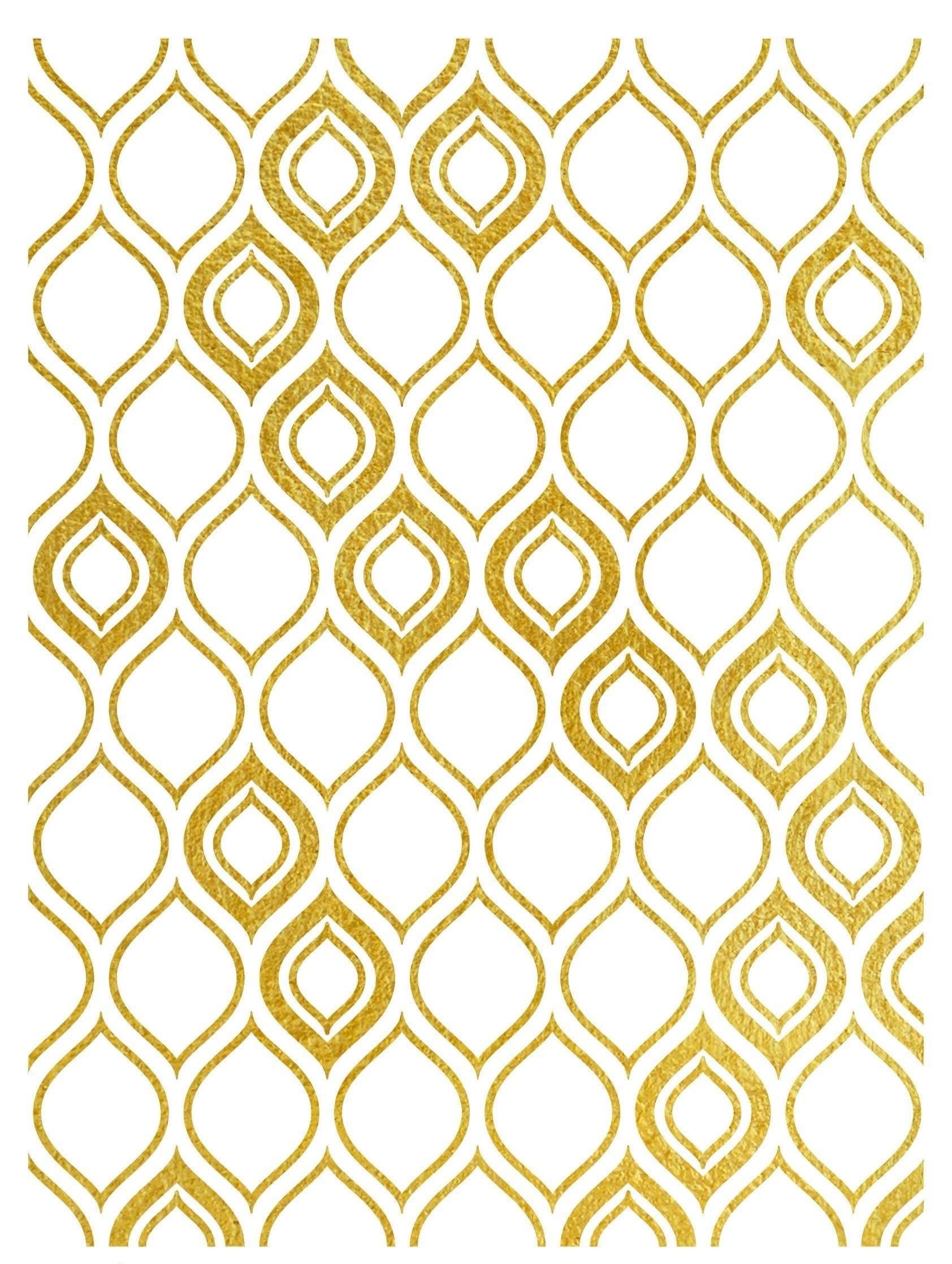 NEW! Gold Metal Leaf Decoupage Paper - A3 Size - Rice Paper with Gold Foil - Honeycomb Pattern