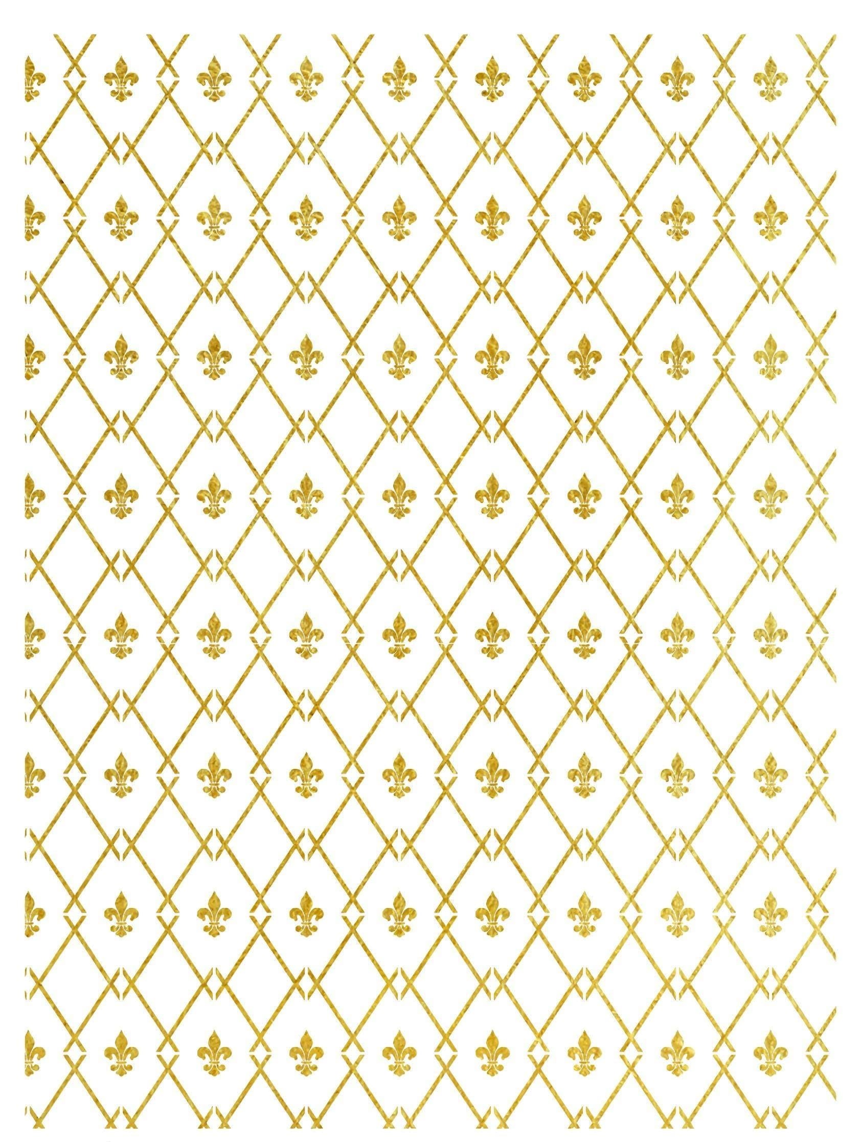 NEW! Gold Metal Leaf Decoupage Paper - A3 Size - Rice Paper with Gold Foil - Honeycomb Pattern