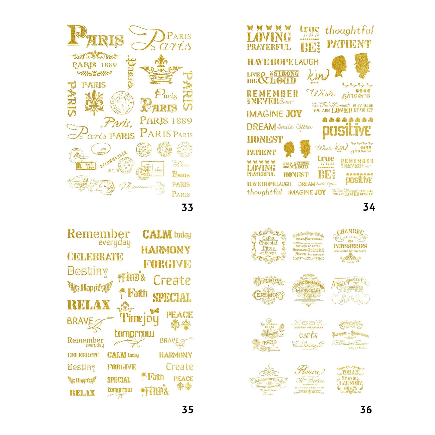 NEW! Gold Metal Leaf Decoupage Paper - A3 Size - Rice Paper with Gold Foil - Paris