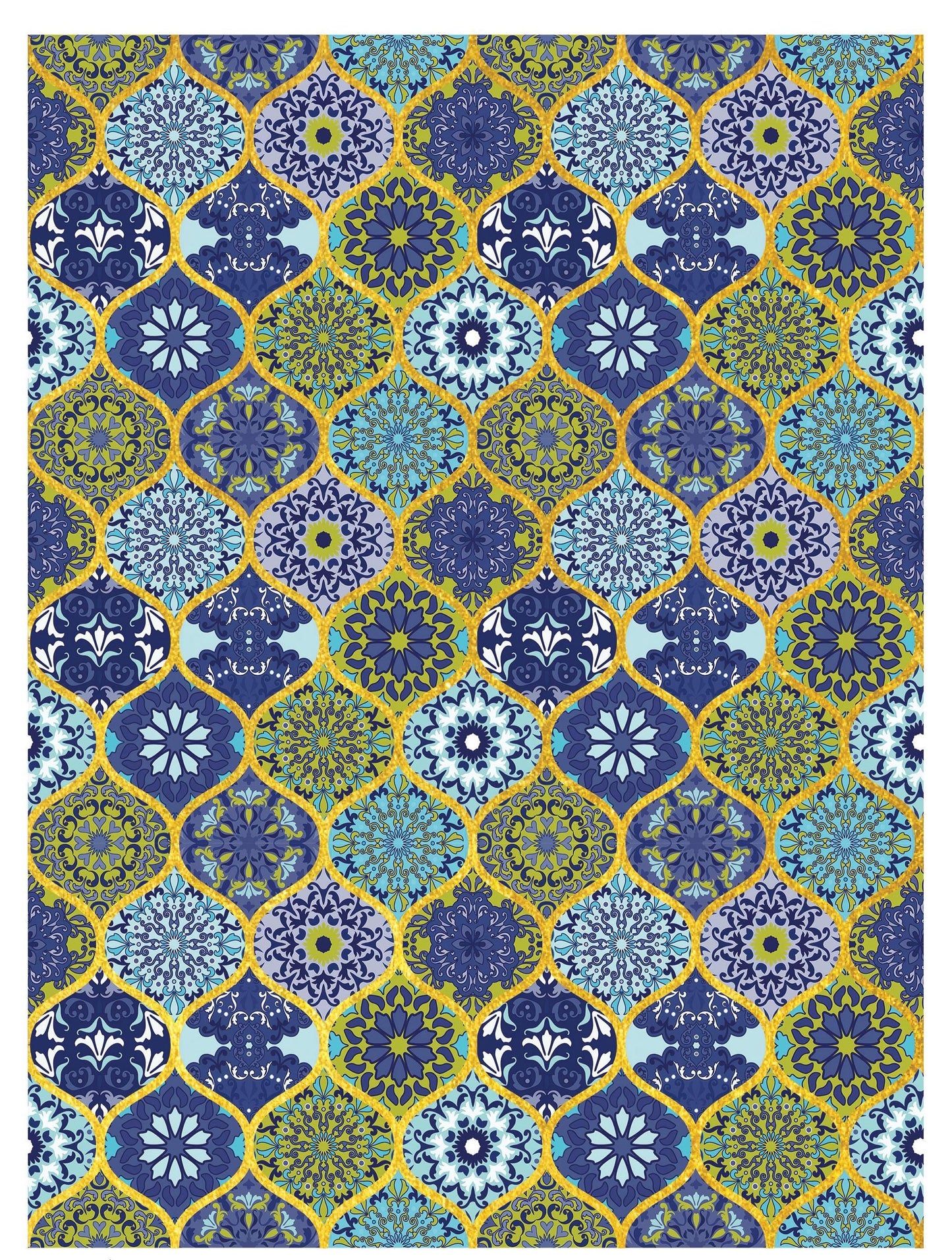 NEW! Gold Metal Leaf Decoupage Paper - A3 Size - Rice Paper with Gold Foil - Moroccan Pattern