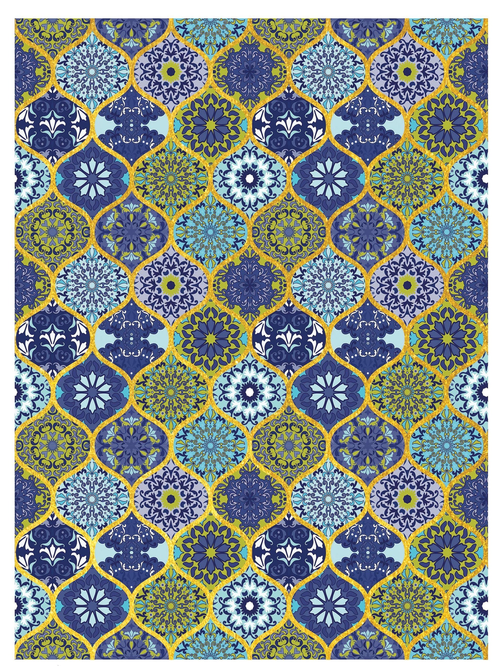NEW! Gold Metal Leaf Decoupage Paper - A3 Size - Rice Paper with Gold Foil - Moroccan Pattern