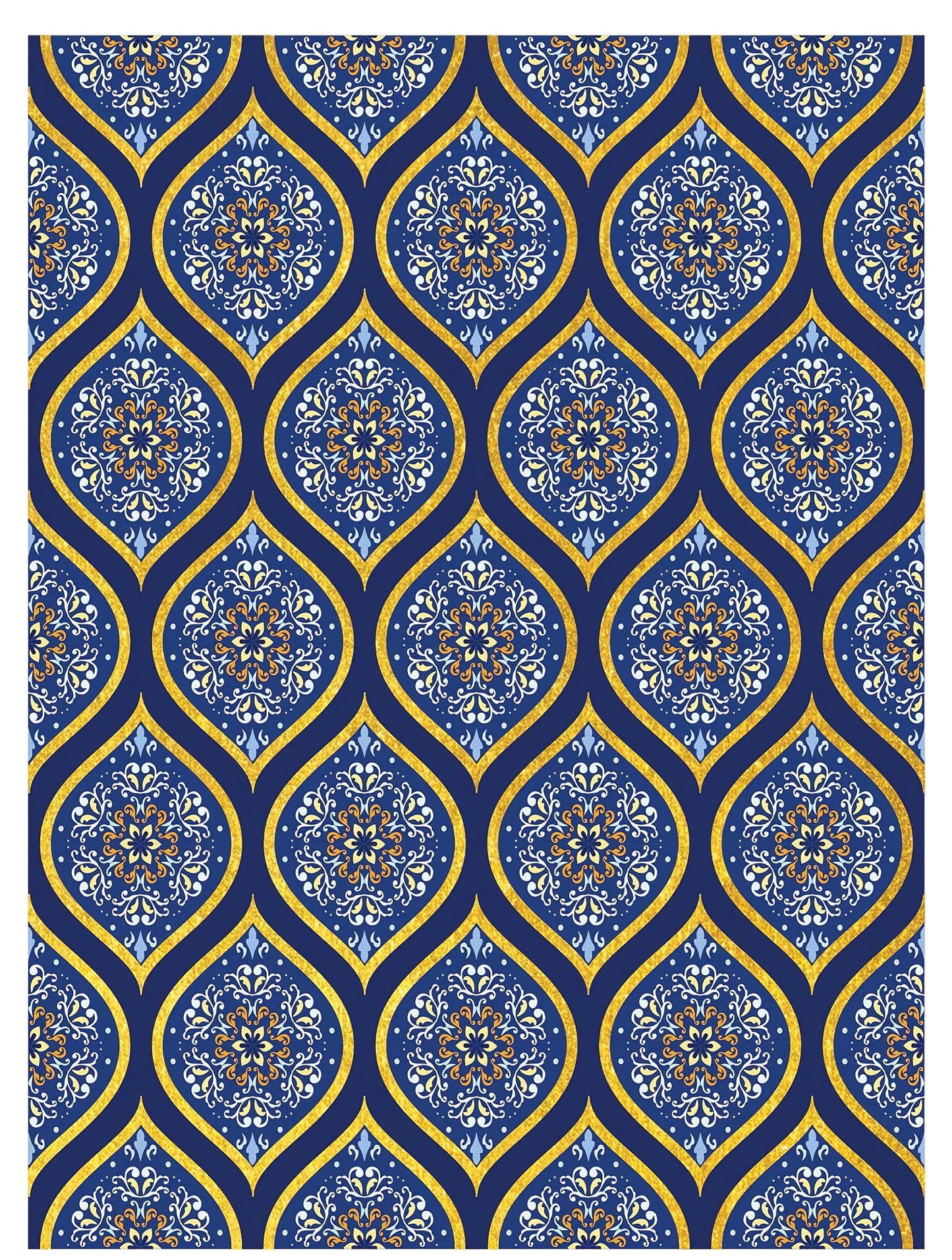 NEW! Gold Metal Leaf Decoupage Paper - A3 Size - Rice Paper with Gold Foil - Mandala Pattern