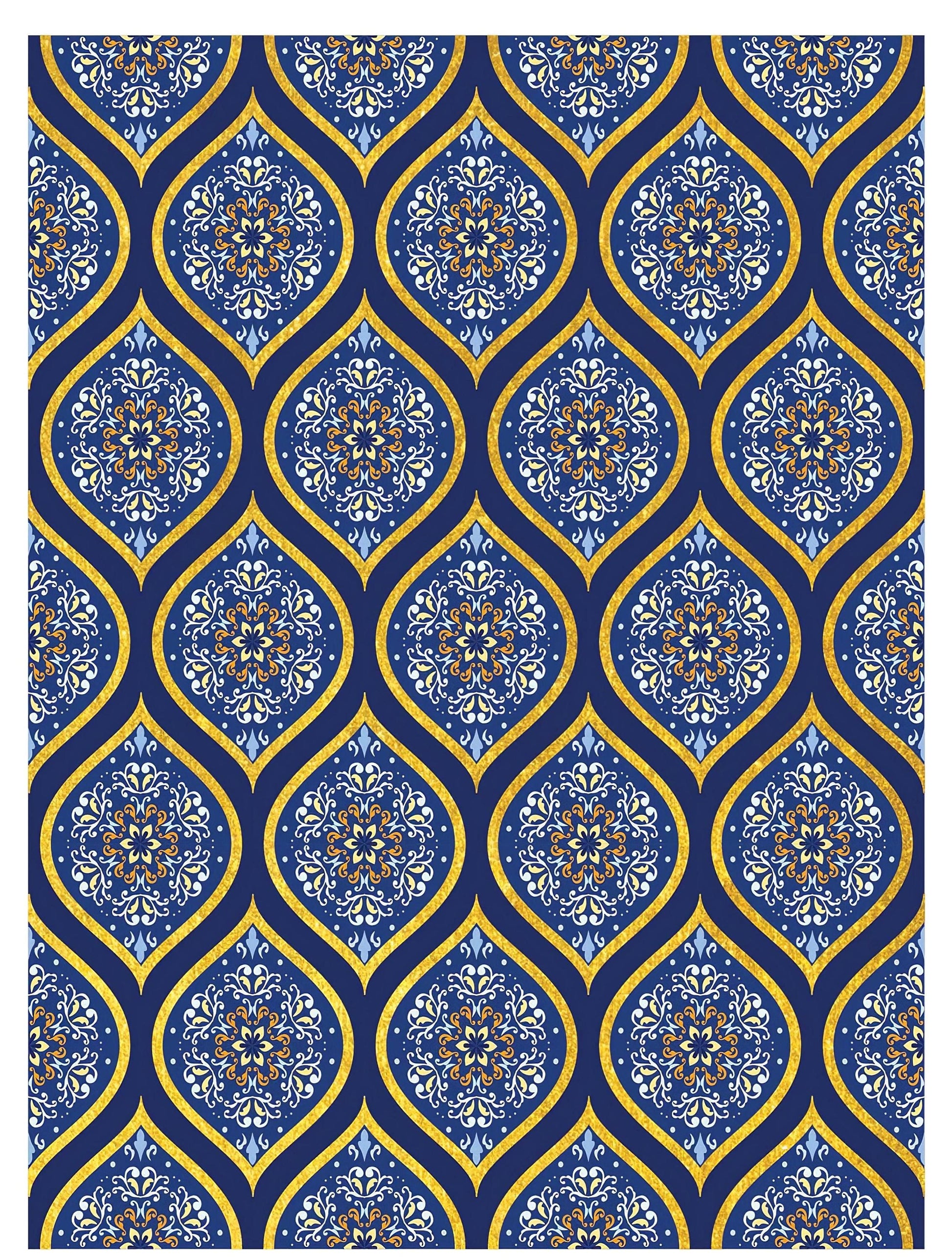 NEW! Gold Metal Leaf Decoupage Paper - A3 Size - Rice Paper with Gold Foil - Mandala Pattern