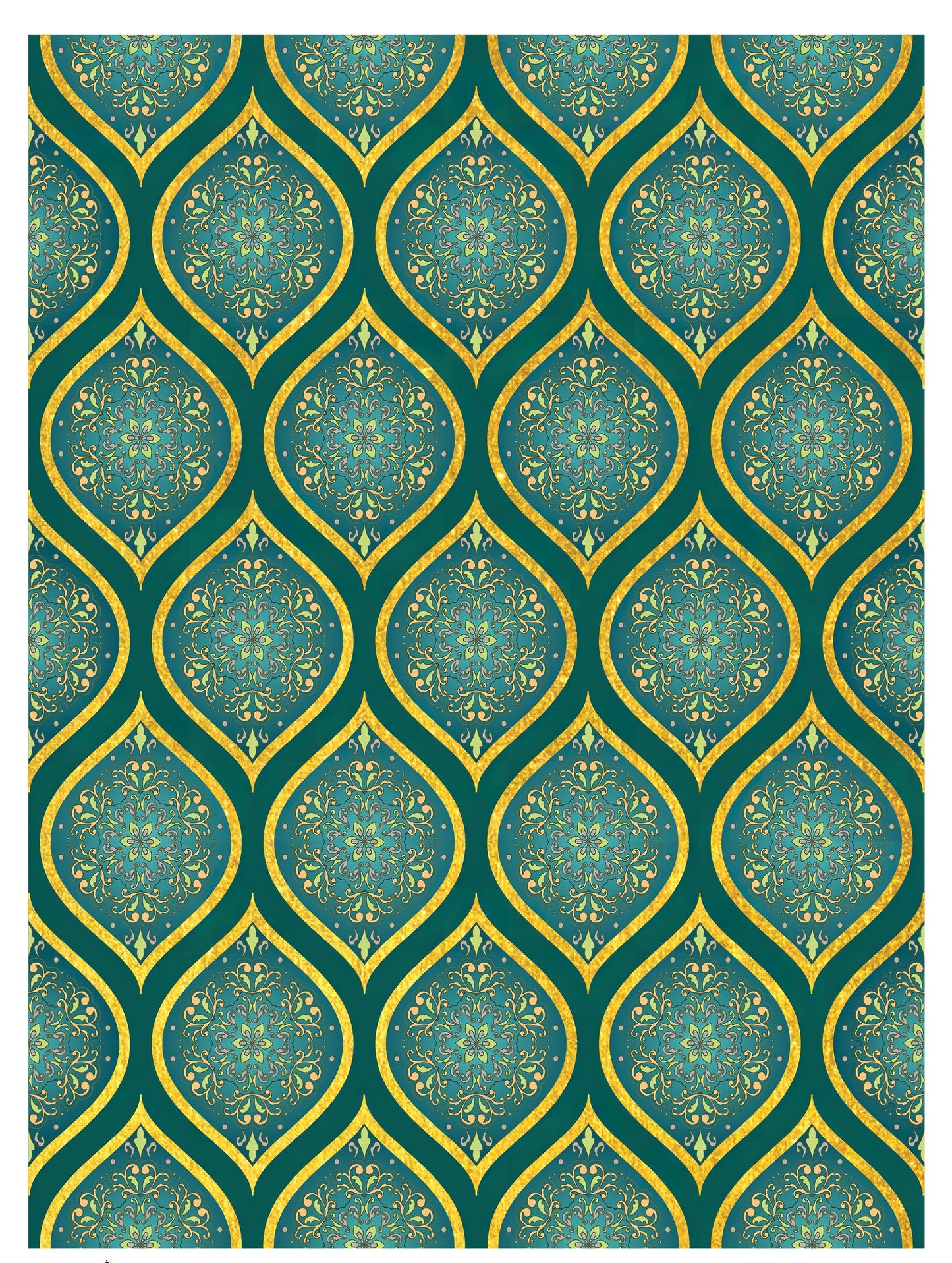 NEW! Gold Metal Leaf Decoupage Paper - A3 Size - Rice Paper with Gold Foil - Mandala Pattern