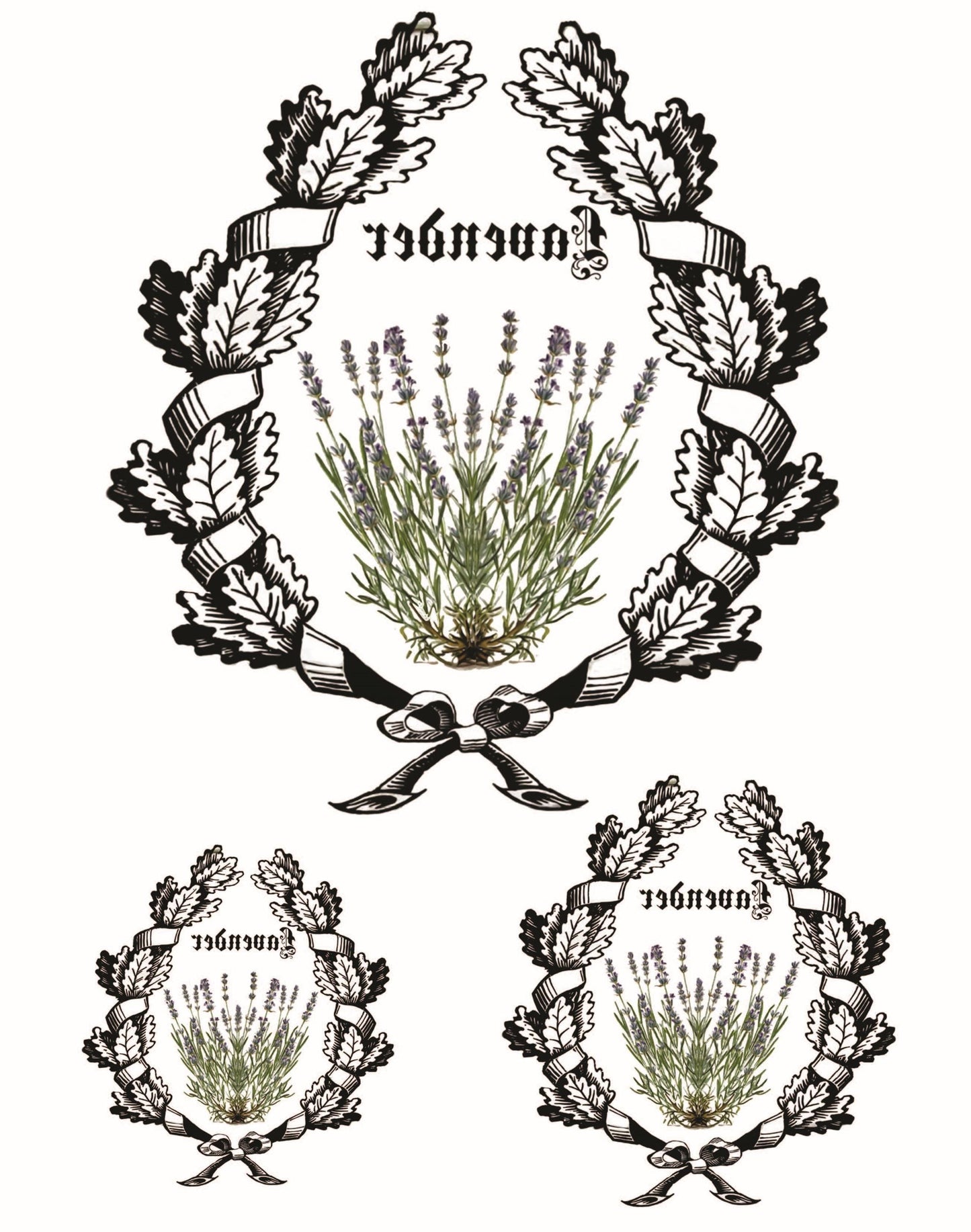Easy Furniture Transfer - Decor Transfer - Furniture Upcycling - Floral Transfer - Purple Lavander