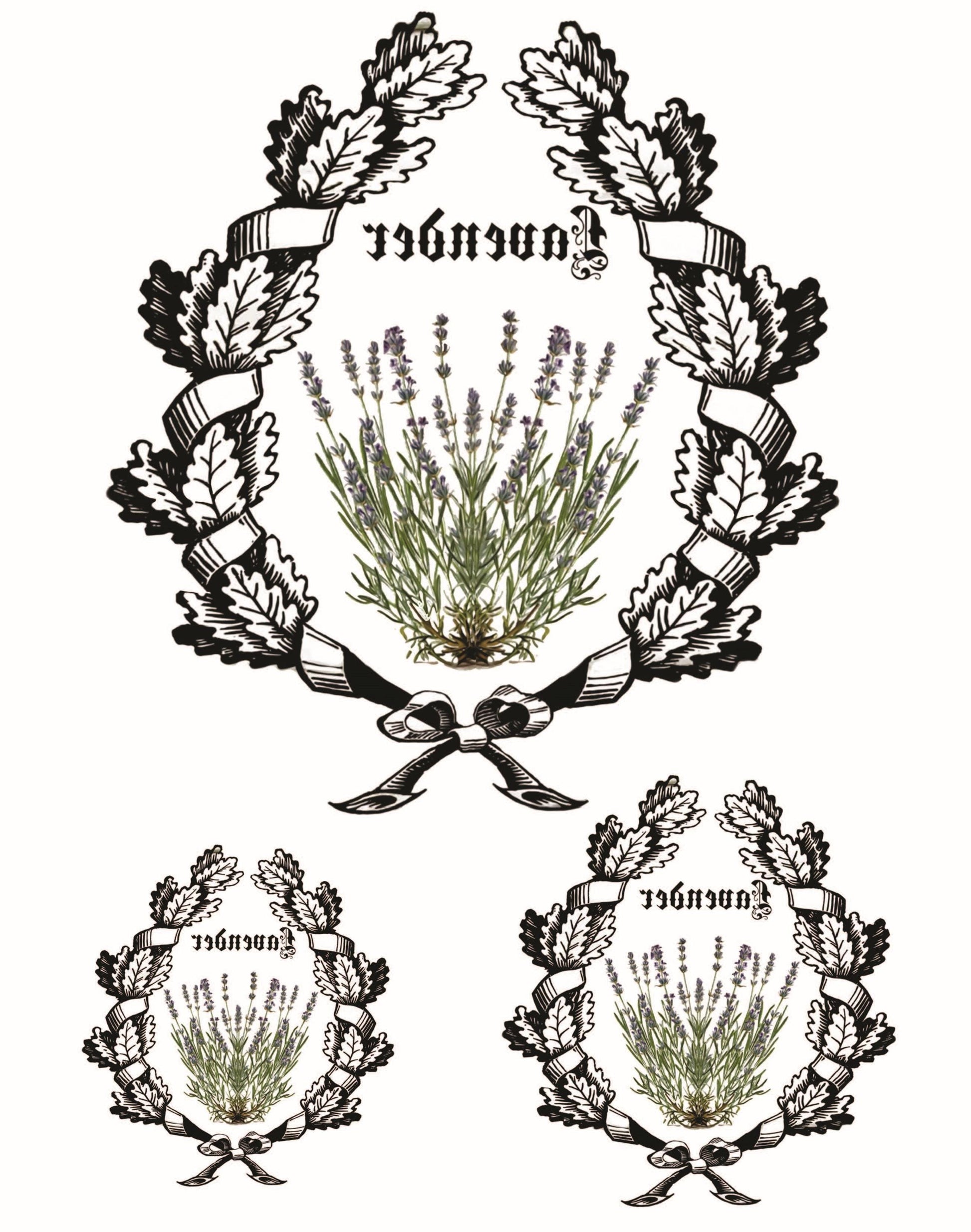 Easy Furniture Transfer - Decor Transfer - Furniture Upcycling - Floral Transfer - Purple Lavander