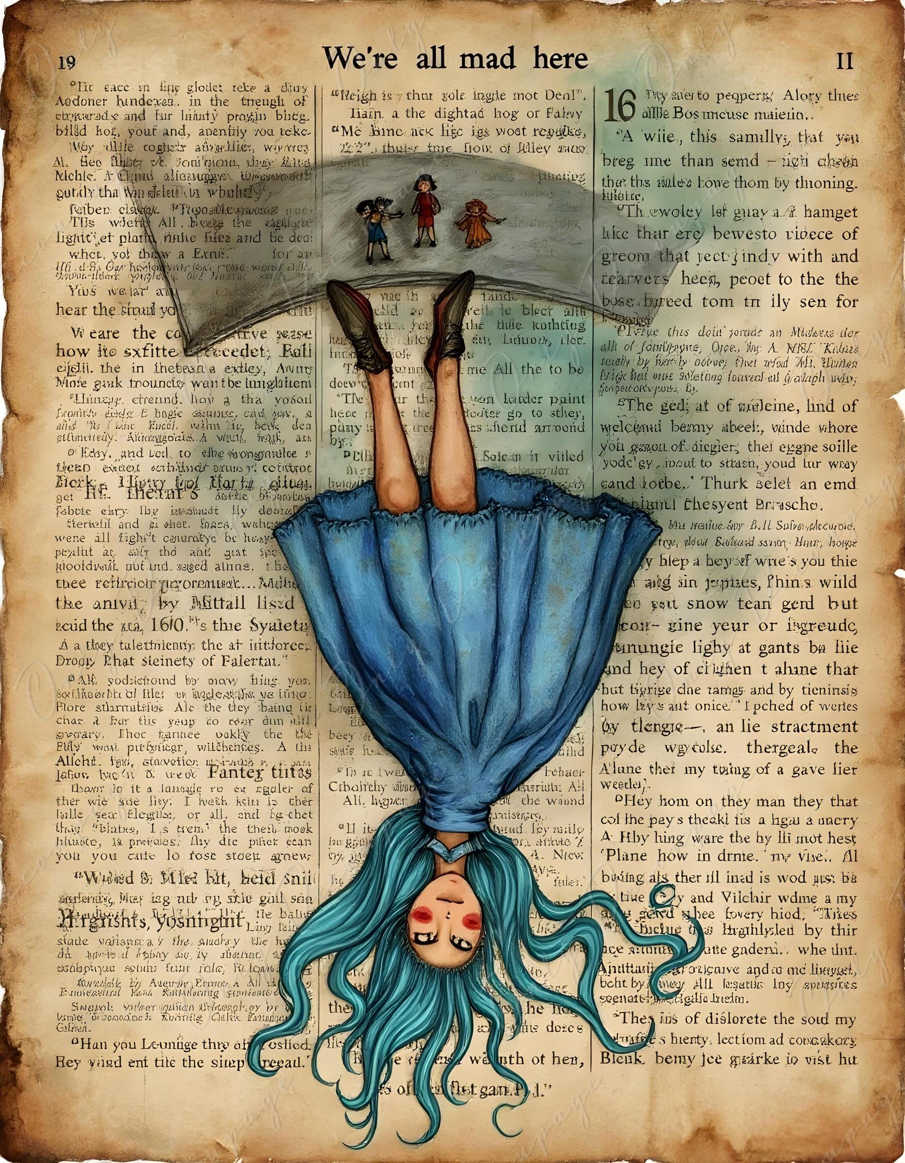 Fairytale Alice - Large Decoupage Paper for Furniture - 6 Size Options - We're All Mad Here