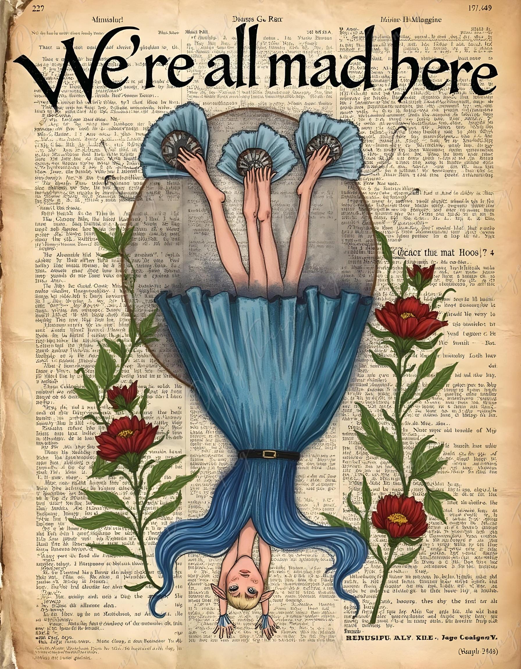 Fairytale Alice - Large Decoupage Paper for Furniture - 6 Size Options - We're All Mad Here