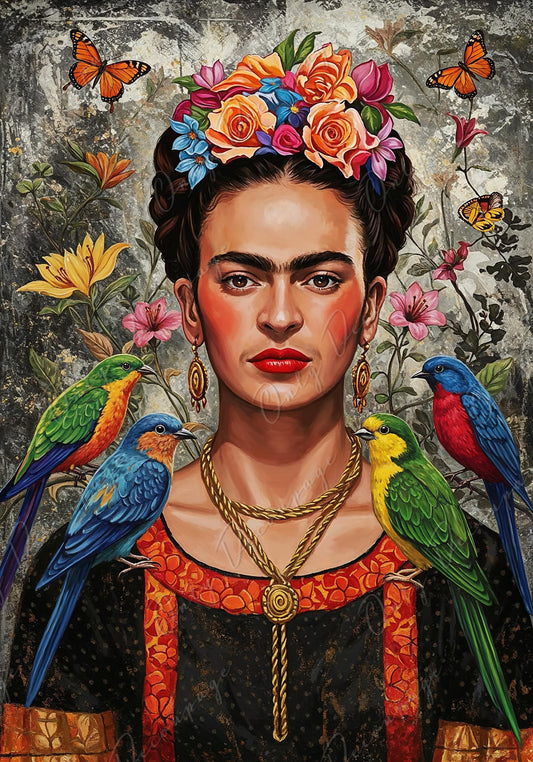 Frida Series - Large Decoupage Paper for Furniture - 7 Size Options - Rice Paper Decoupage